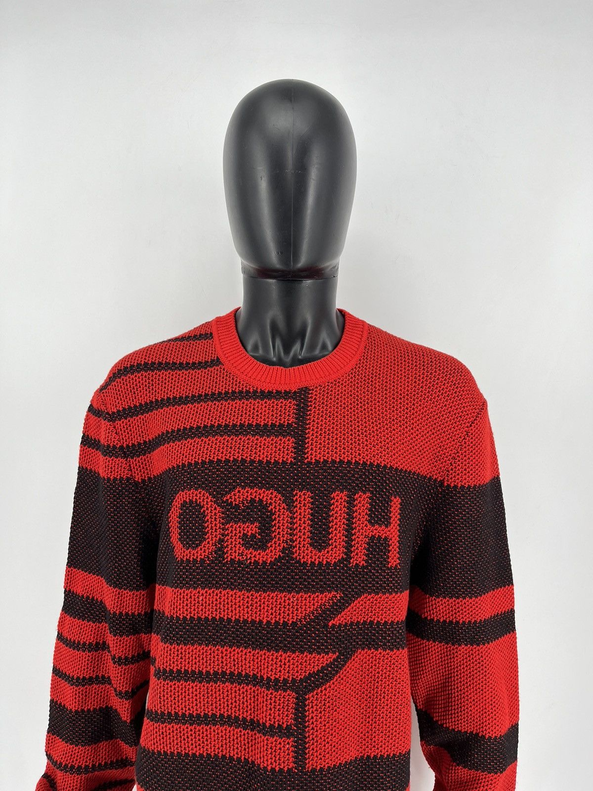 Hugo Boss Hugo Oversized Jacquard Knitted Jumper Wool with Reversed Size US XL / EU 56 / 4 - 1 Thumbnail