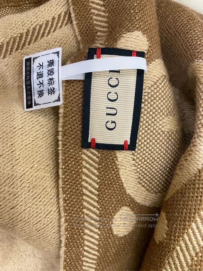 Gucci Gucci GG wool double-sided jacquard velvet scarf Size ONE SIZE - 4 Thumbnail