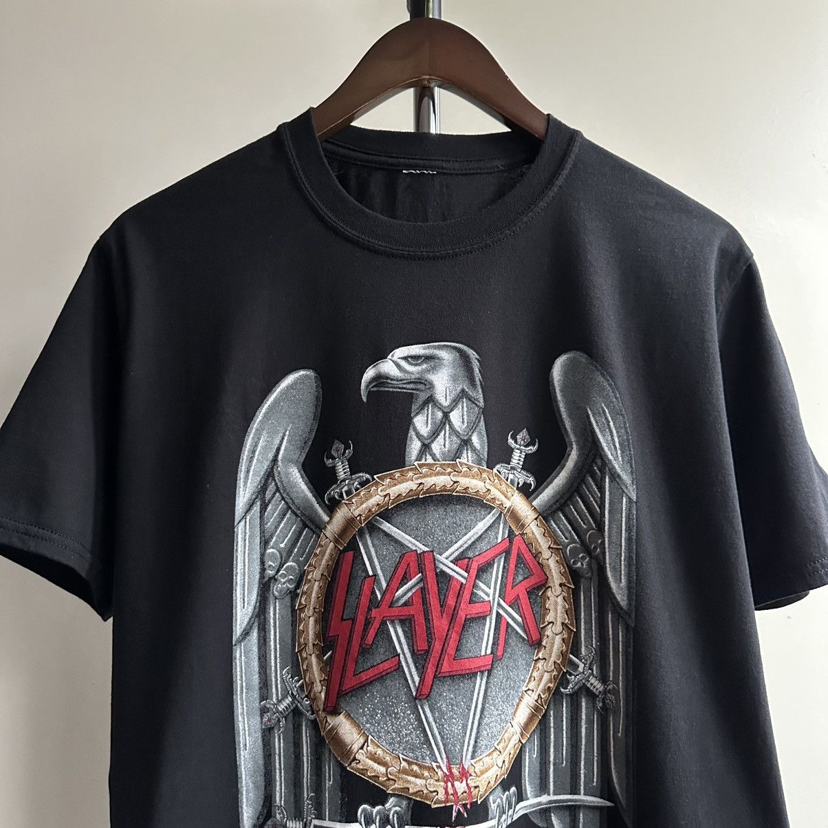 Band Tees × Slayer × Vintage VINTAGE Y2K SLAYER EAGLE METAL BAND TEE Size US M / EU 48-50 / 2 - 2 Thumbnail