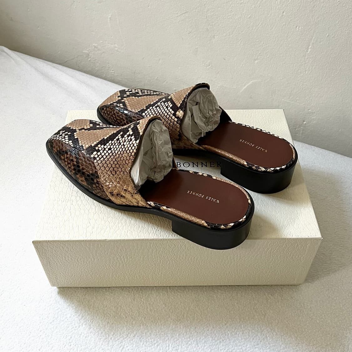 Wales Bonner Wales Bonner FW23 Python Flat Mule Size US 8.5 / EU 41-42 - 3 Thumbnail