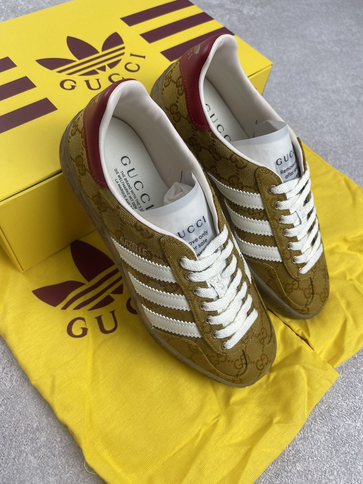 Adidas × Gucci Adidas x Gucci Gazelle GG Monogram Sneakers Size 38 2/3 Size US 7 / IT 37 - 9 Thumbnail