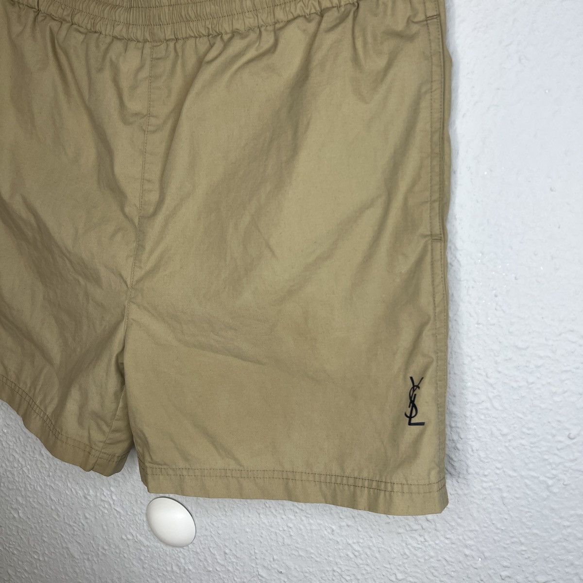 Yves Saint Laurent Yves Saint Laurent Paris Shorts Beige Logo Vintage Drill YSL Size US 32 / EU 48 - 3 Thumbnail