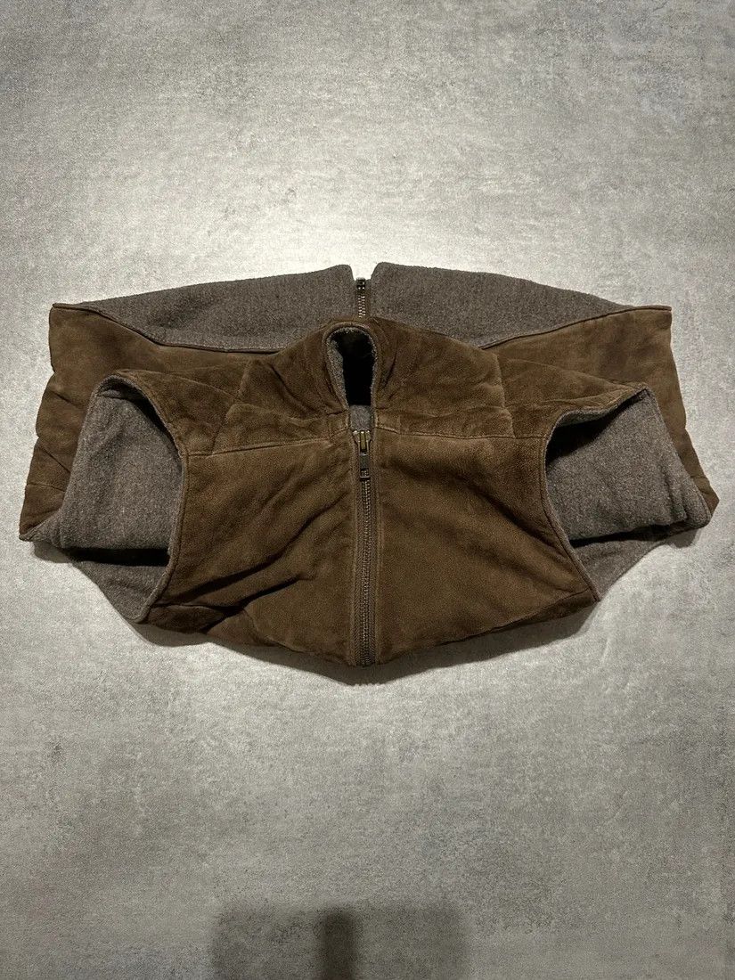 Emporio Armani × Vintage 1990s Emporio Armani Suede Brown Leather Vest Size US S / EU 44-46 / 1 - 5 Thumbnail