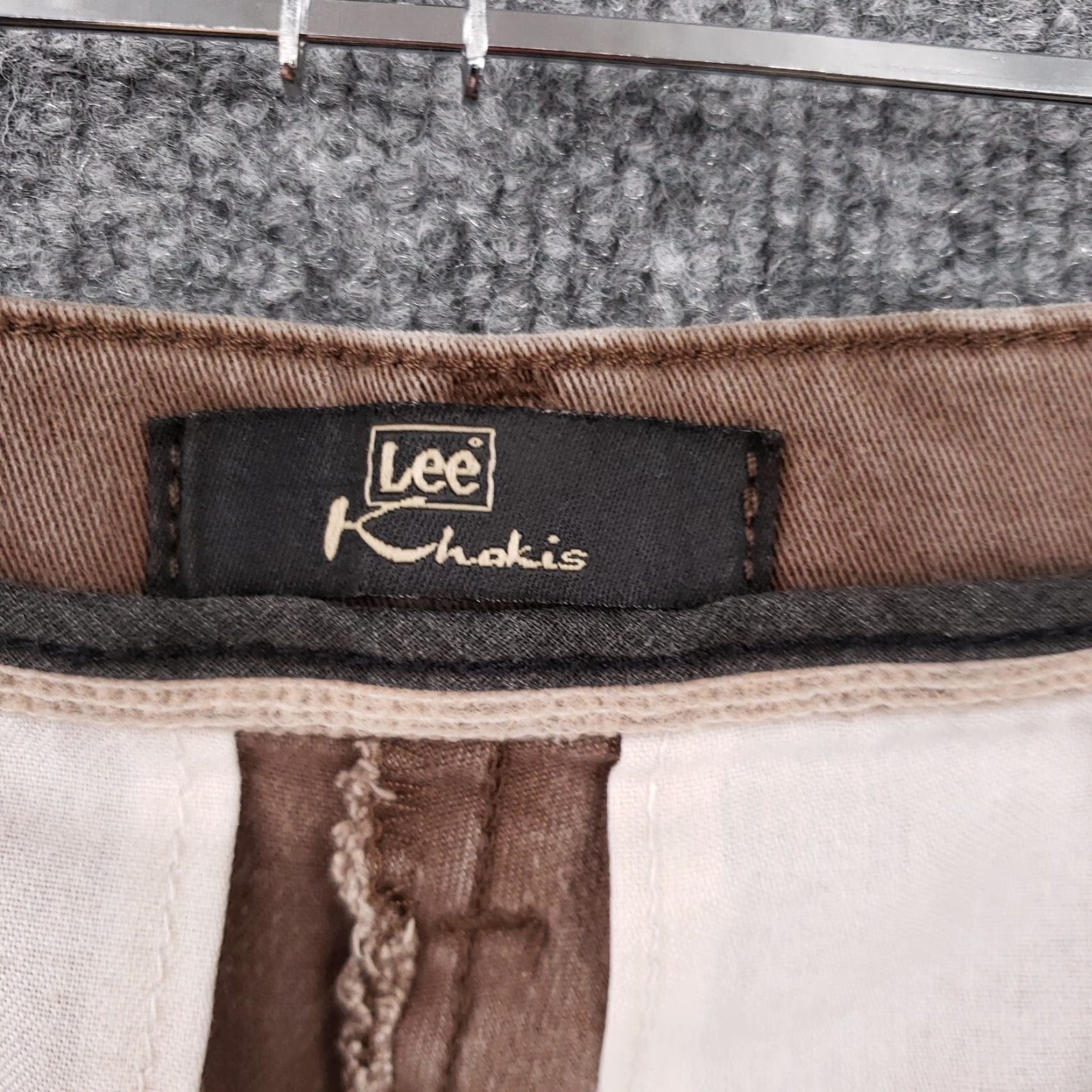Lee Lee Khakis Pants Womens 4 Chino Flat Front Brown Straight Pockets Regular Size 27" / US 4 / IT 40 - 3 Thumbnail