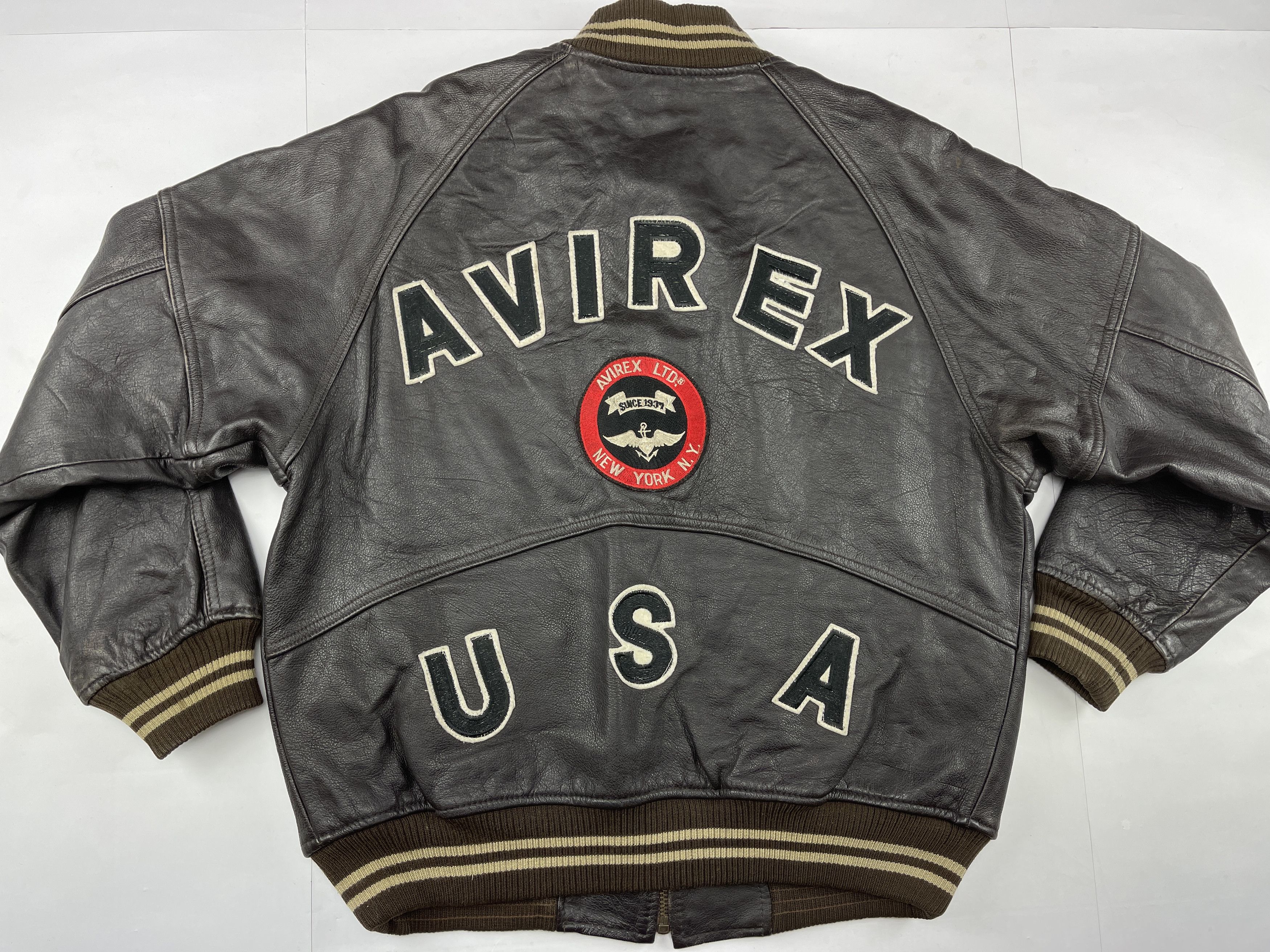 Avirex AVIREX leather jacket, vintage, 90s hip hop 1990s varsity XL Size US XL / EU 56 / 4 - 7 Thumbnail