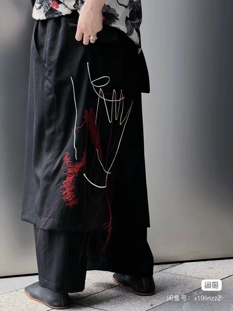 Yohji Yamamoto Yohji Yamamoto size 2 22ss Miyazawa Rie Patch Pants 2505-N Size US 28 / EU 44 - 1 Thumbnail
