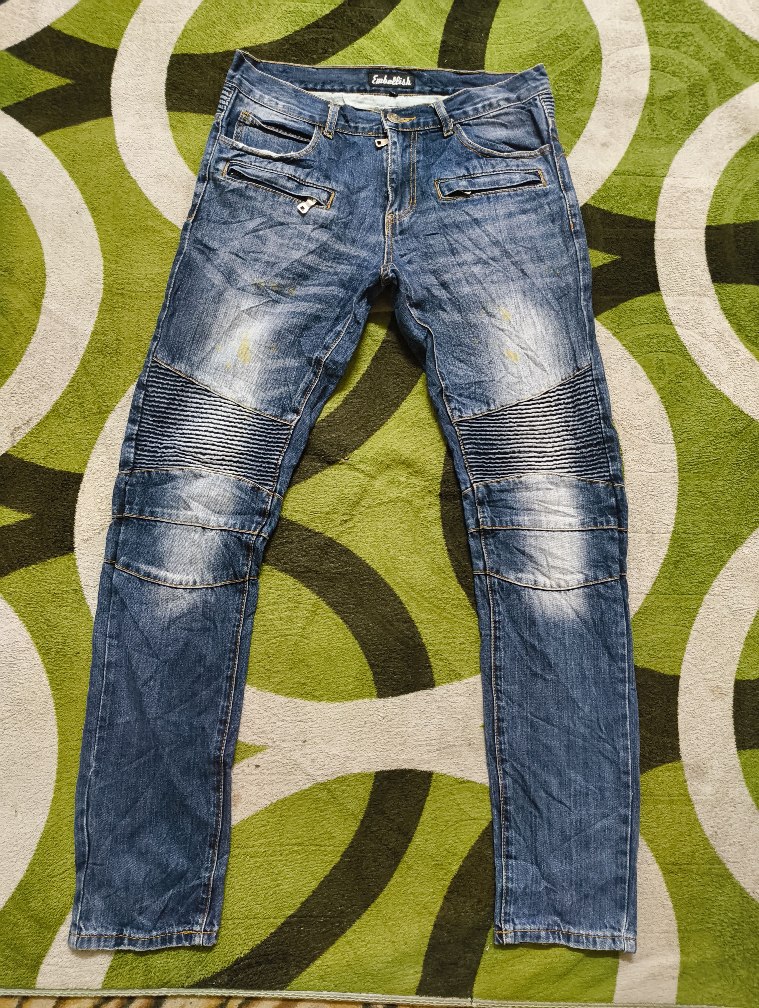 Japanese Brand EMBELLISHED BIKER JEANS Size US 33 - 11 Thumbnail