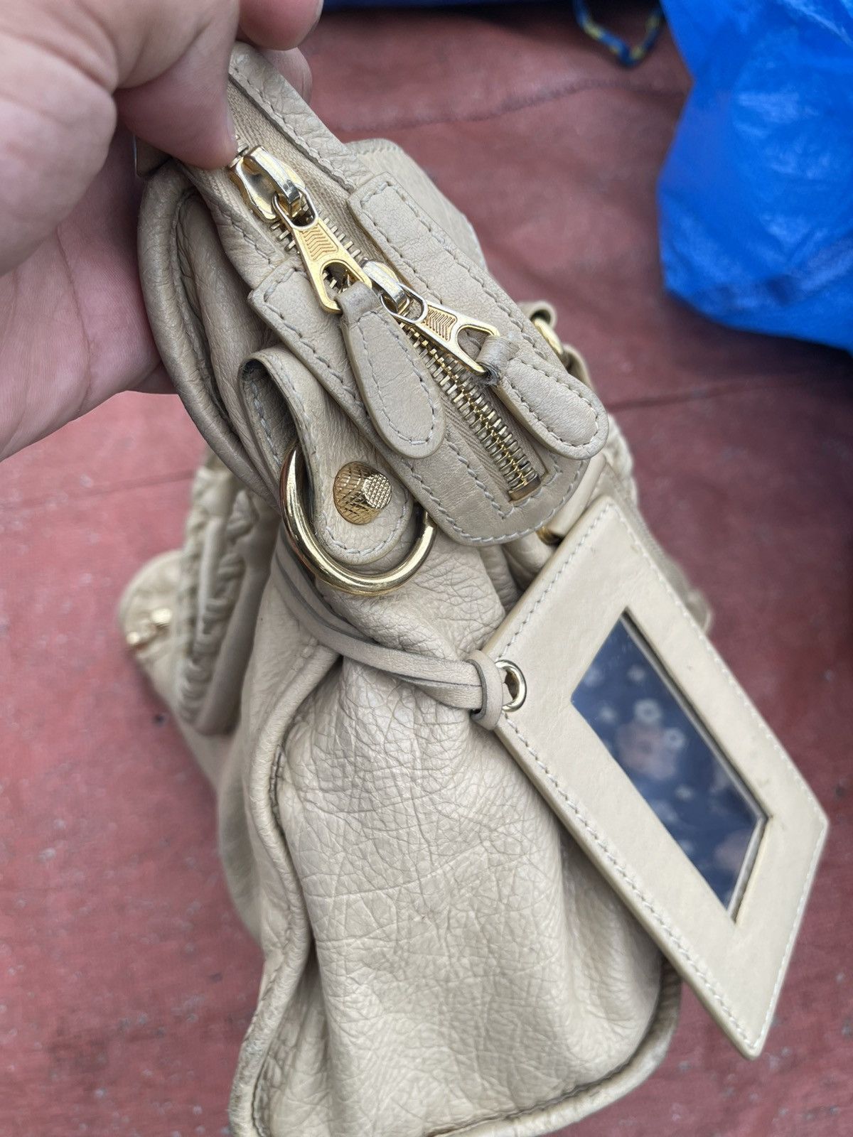 Balenciaga Balenciaga City Motorcycle Beige Handbag Size ONE SIZE - 4 Thumbnail