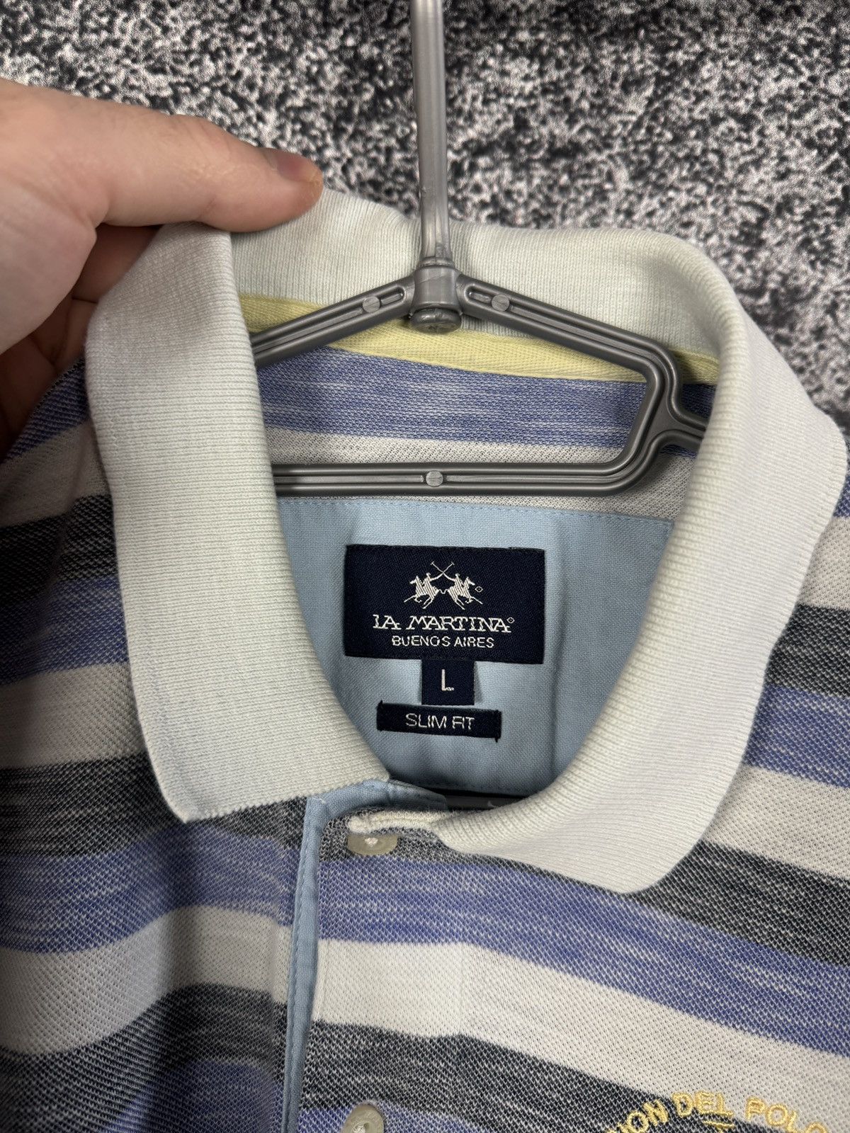 La Martina La Martina Buenos Aires Striped Polo Shirt Slim Fit Size L Size US L / EU 52-54 / 3 - 7 Thumbnail