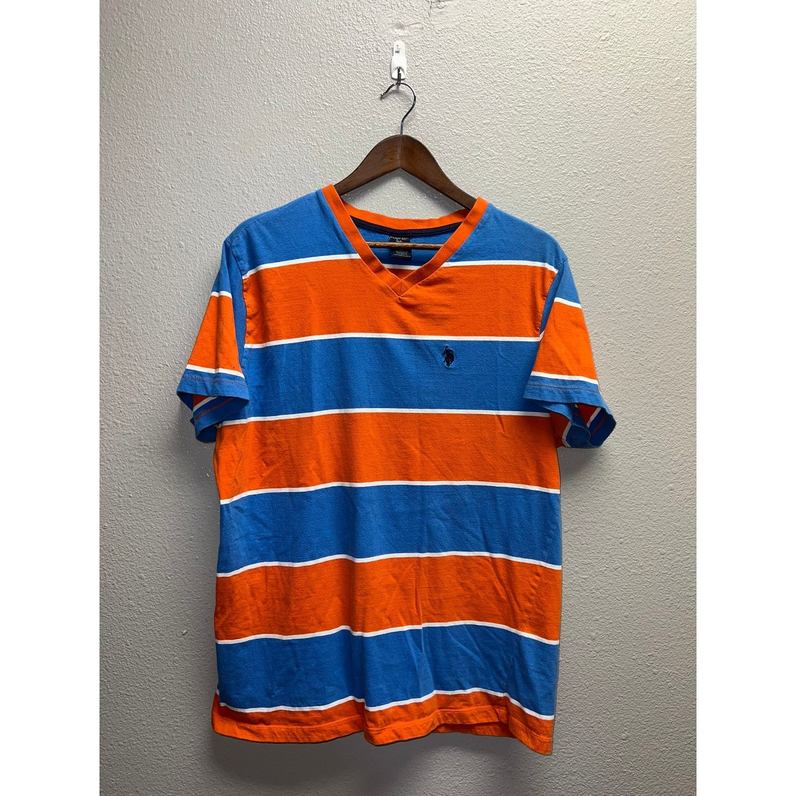 U.S. Polo Assn. Us Polo Assn Shirt Striped Orange Blue Tee Large Size US L / EU 52-54 / 3 - 1 Thumbnail