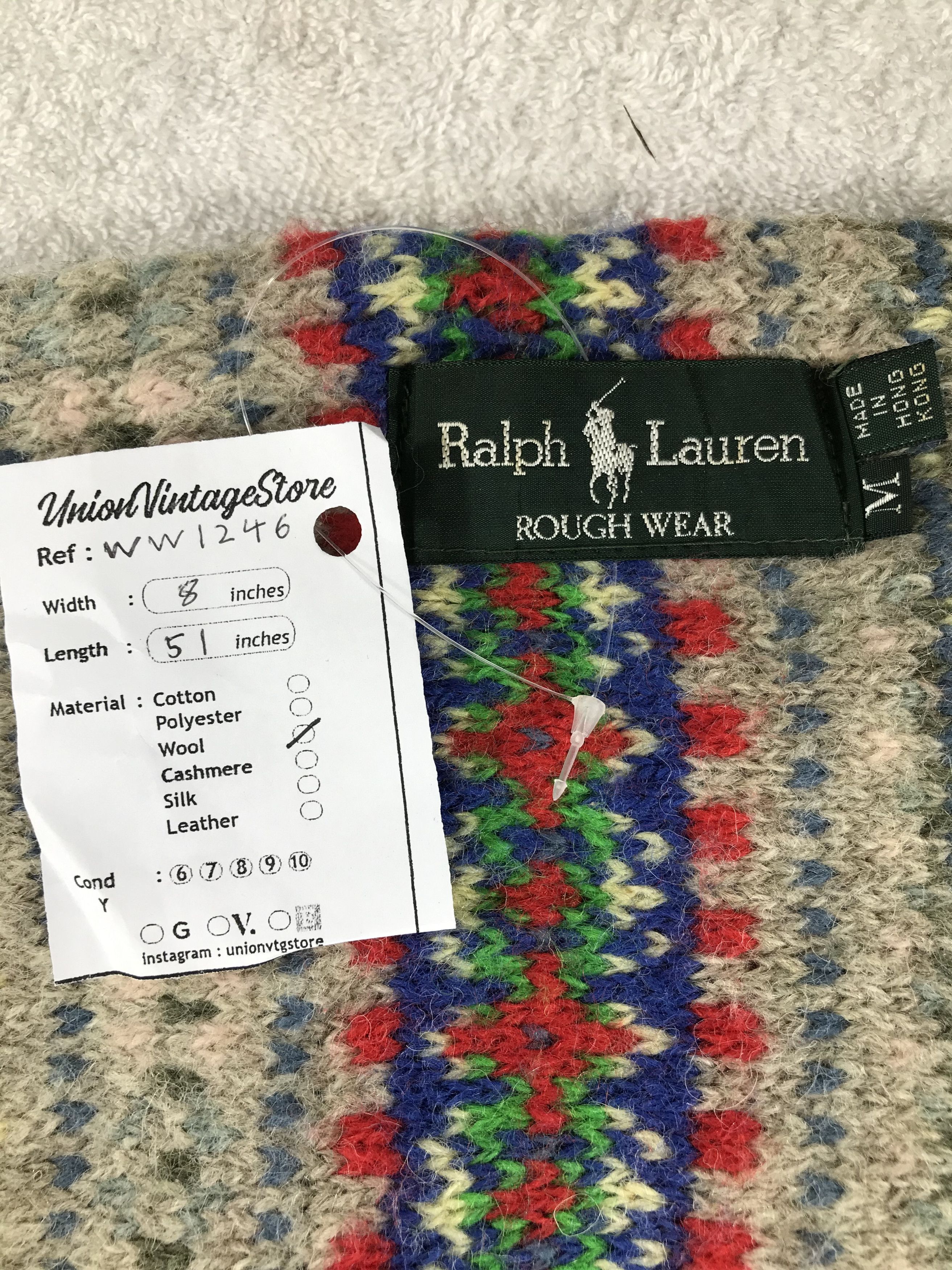 Ralph Lauren × Vintage Ralph Lauren Scarf / Muffler / Neckwear - WW1246 Size ONE SIZE - 4 Thumbnail