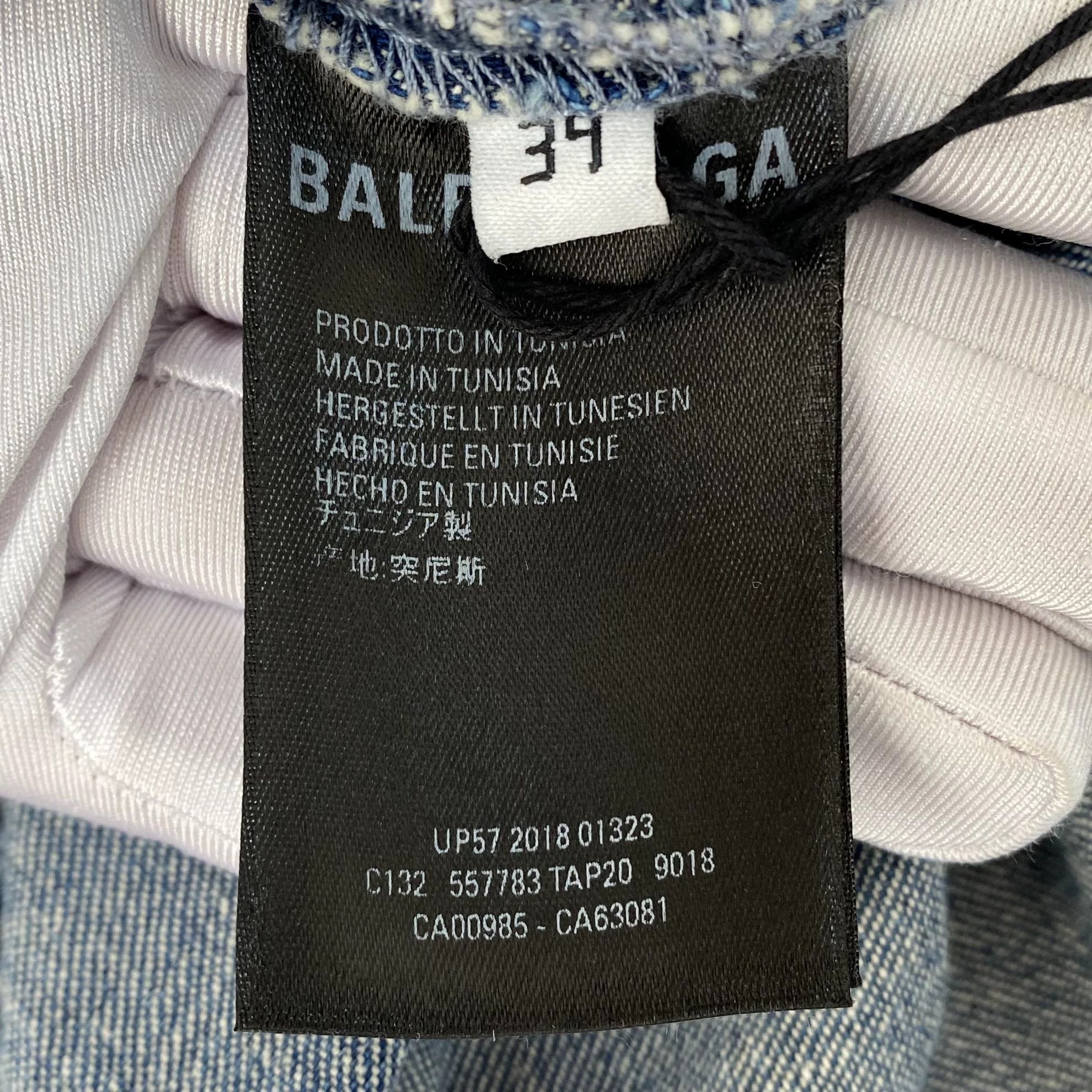 Balenciaga Balenciaga Blue Denim Jacket 39 New With Tags 1953 Size US XXS / EU 40 - 8 Thumbnail