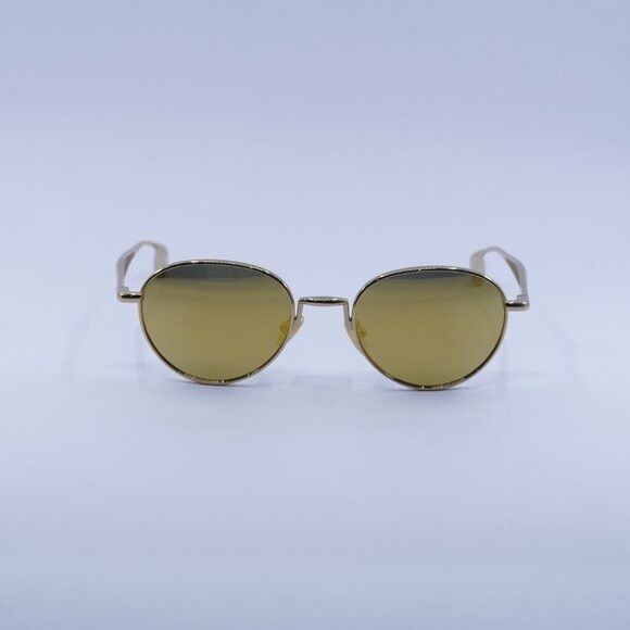 Bottega Veneta Bottega Veneta BV1396S 002 Sunglasses Gold Round Frame Size ONE SIZE - 2 Thumbnail