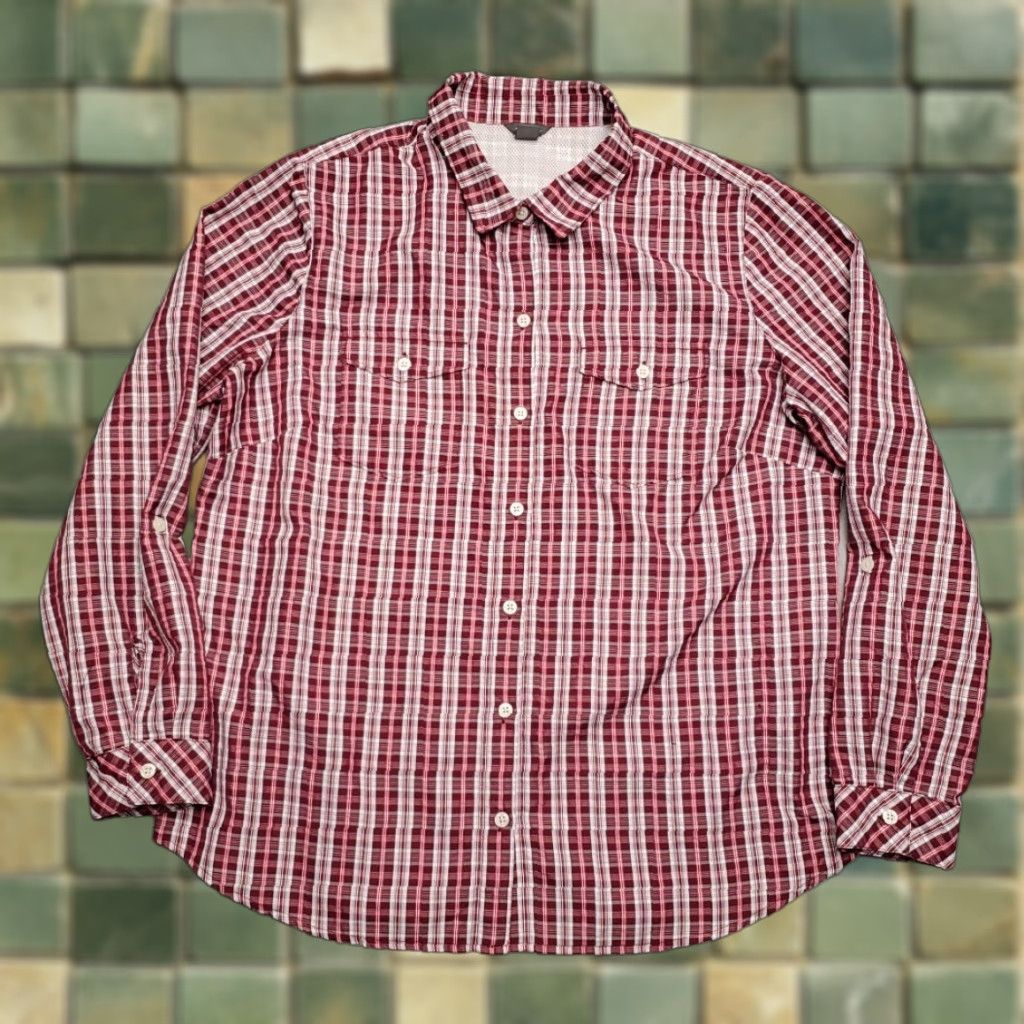 Eddie Bauer VINTAGE Eddie Bauer Shirt Womens XL Maroon Plaid Long Sleeve Performance Stretch Outdoor Size XL / US 12-14 / IT 48-50 - 1 Thumbnail