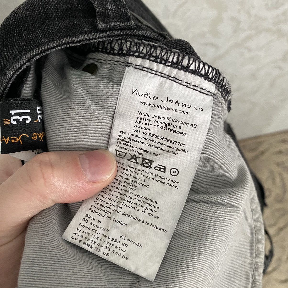 Nudie Jeans Nudie Jeans Grim Tim Black Denim Men’s Pants Size US 31 - 15 Thumbnail