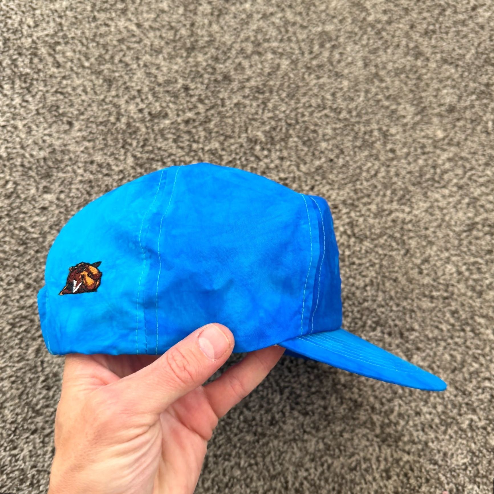Camel VINTAGE Camel Snapback Hat Mens Adjustable Blue Tie Dye 90s Pattern Size ONE SIZE - 2 Thumbnail