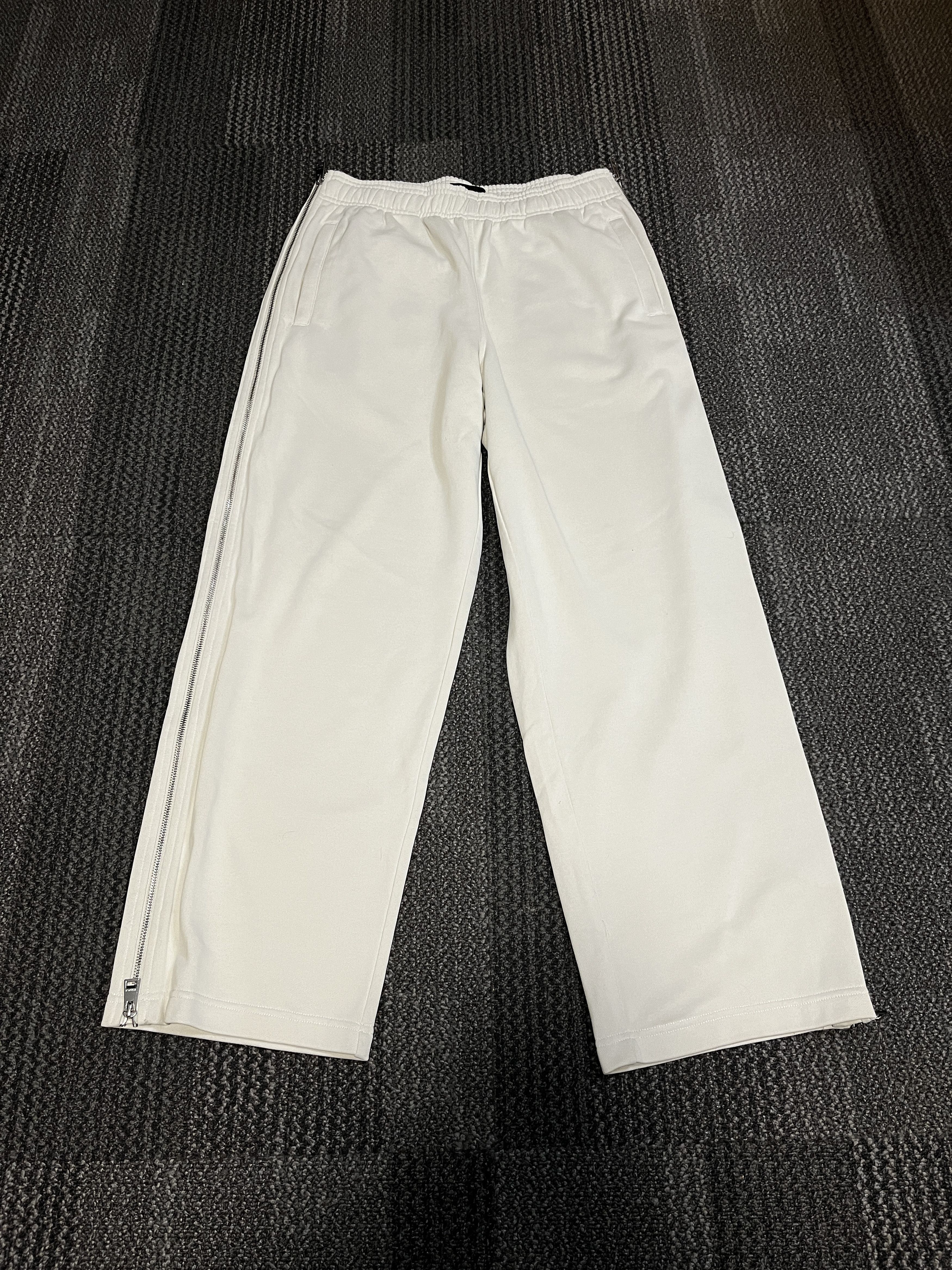 Cream Zipper Seams Heavyweight Sweatpants
