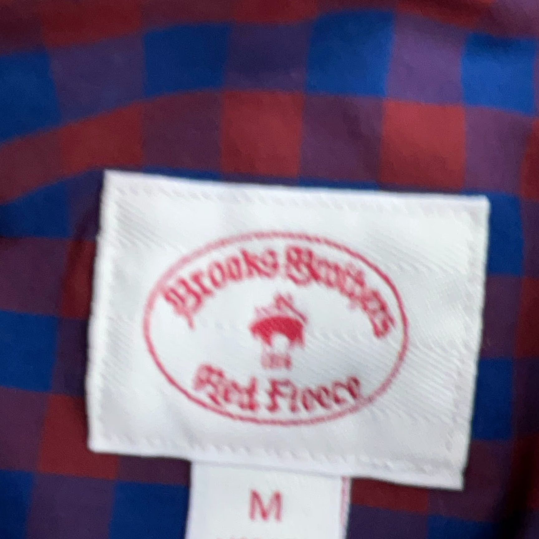 Brooks Brothers Brooks Brothers Shirt Men Medium Red Blue Gingham Check Button Up Dress Poplin Size 40R - 5 Thumbnail