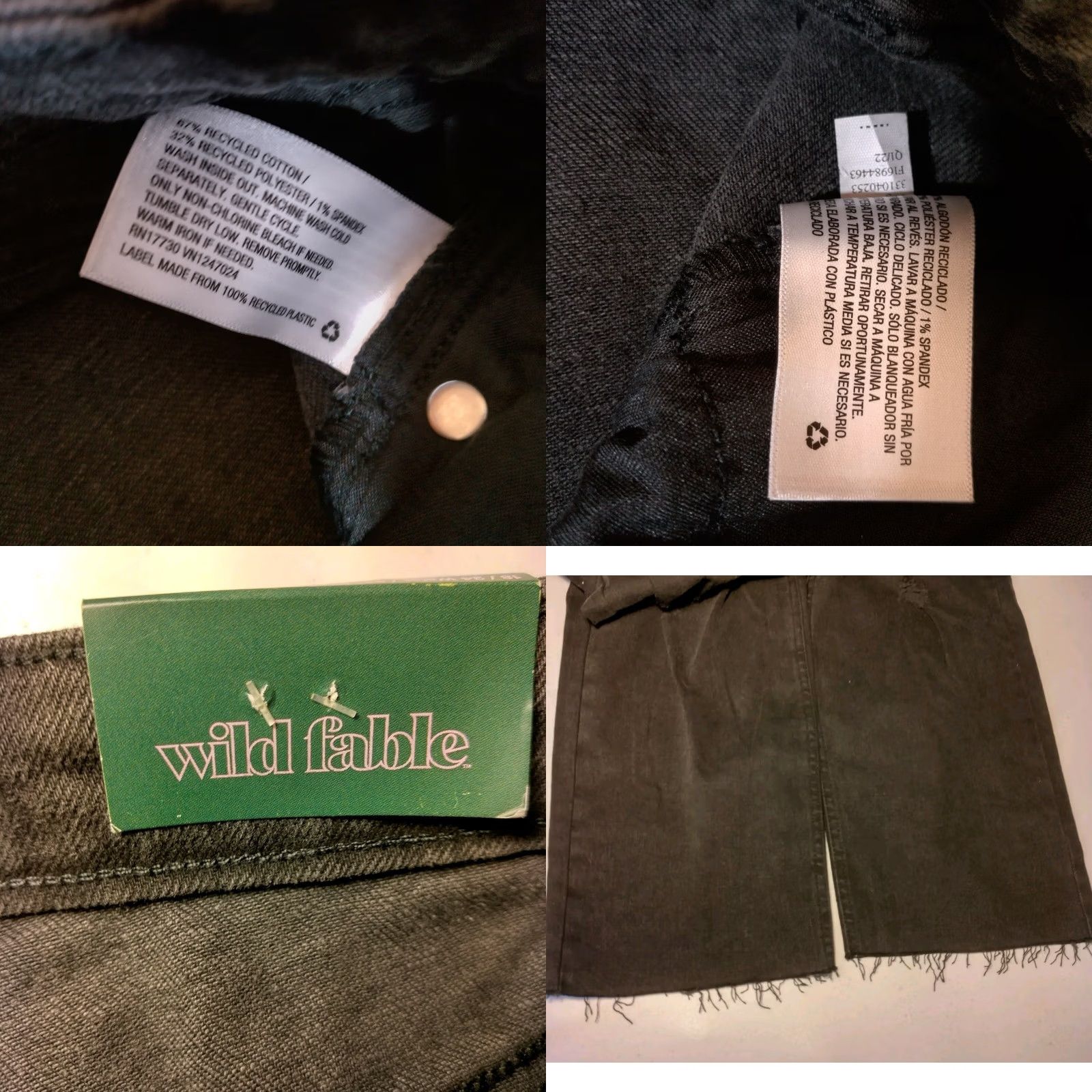 Vintage Wild Fable Women Jeans 18 High Rise Slim Black Distressed Denim Size 40" / US 18 - 8 Thumbnail