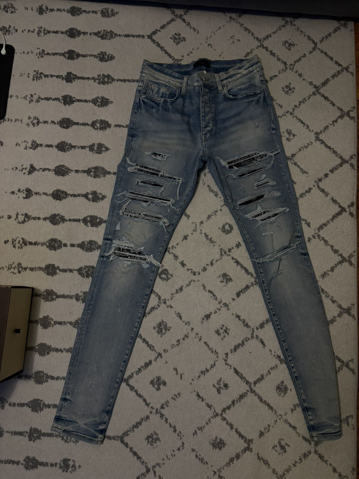 Amiri Amiri Black Patch Jeans Size US 32 / EU 48 - 1 Thumbnail