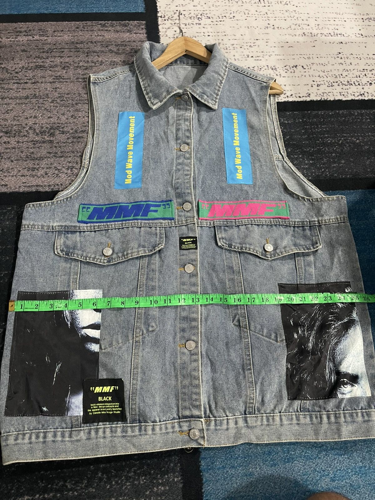 Japanese Brand MMF MOD WAVE MOVEMENT DENIM VEST Size XXL / US 16-18 / IT 52-54 - 18 Thumbnail