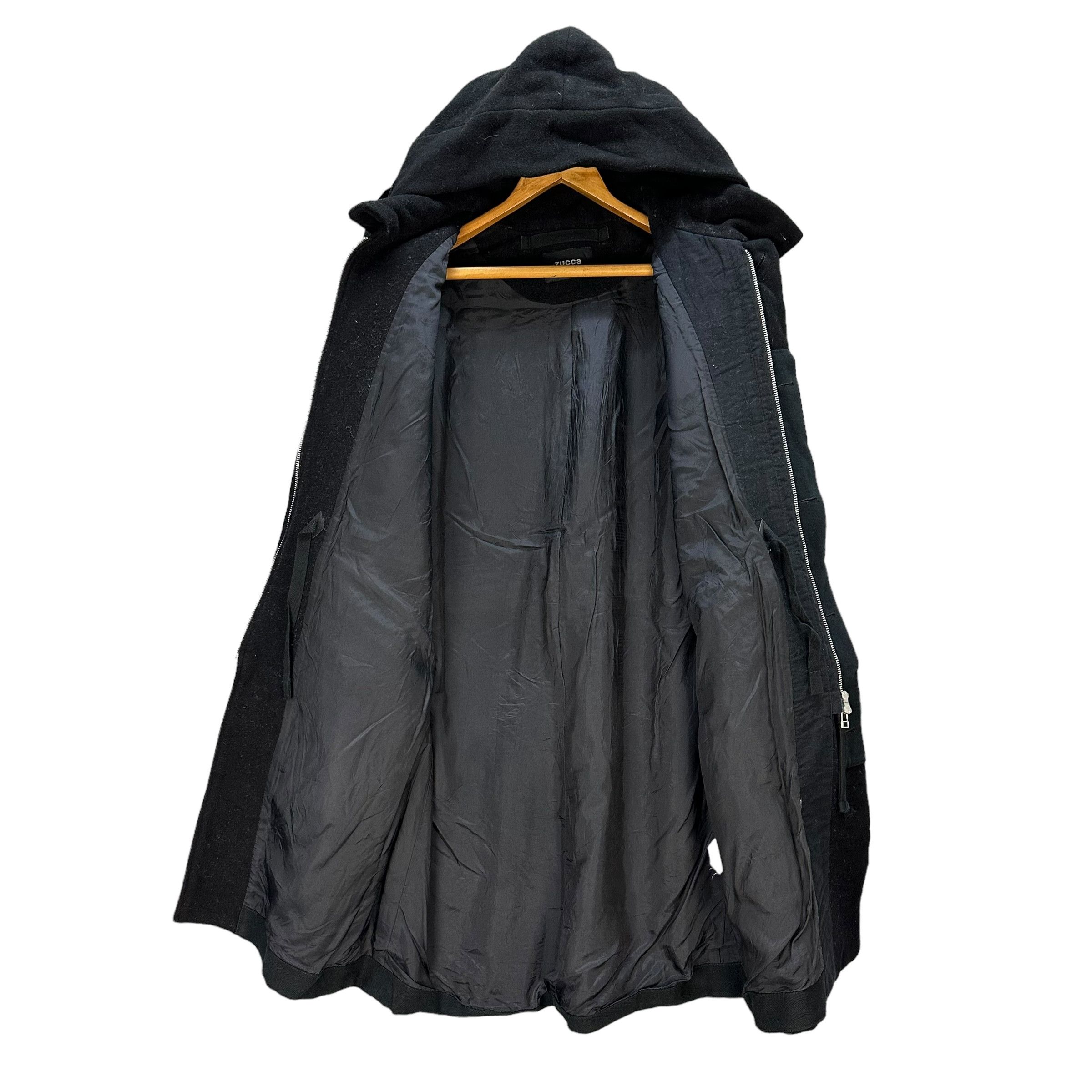 Zucca ZUCCA Wool Long Coat Fall Autumn Hooded Jacket #A47-1099 Size US L / EU 52-54 / 3 - 7 Thumbnail