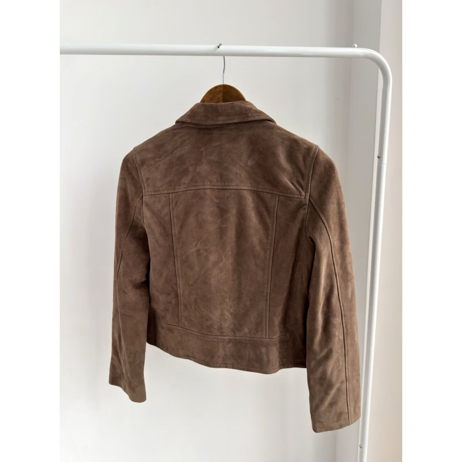 Allsaints VINTAGE AllSaints Powder Brown Suede Balfern Biker Jacket Women’s Size UK 10 US 6 EU 38 M Brown 80s 90s Vintage Streetwear Womens Balfern Biker Jacket Size M / US 6-8 / IT 42-44 - 3 Thumbnail