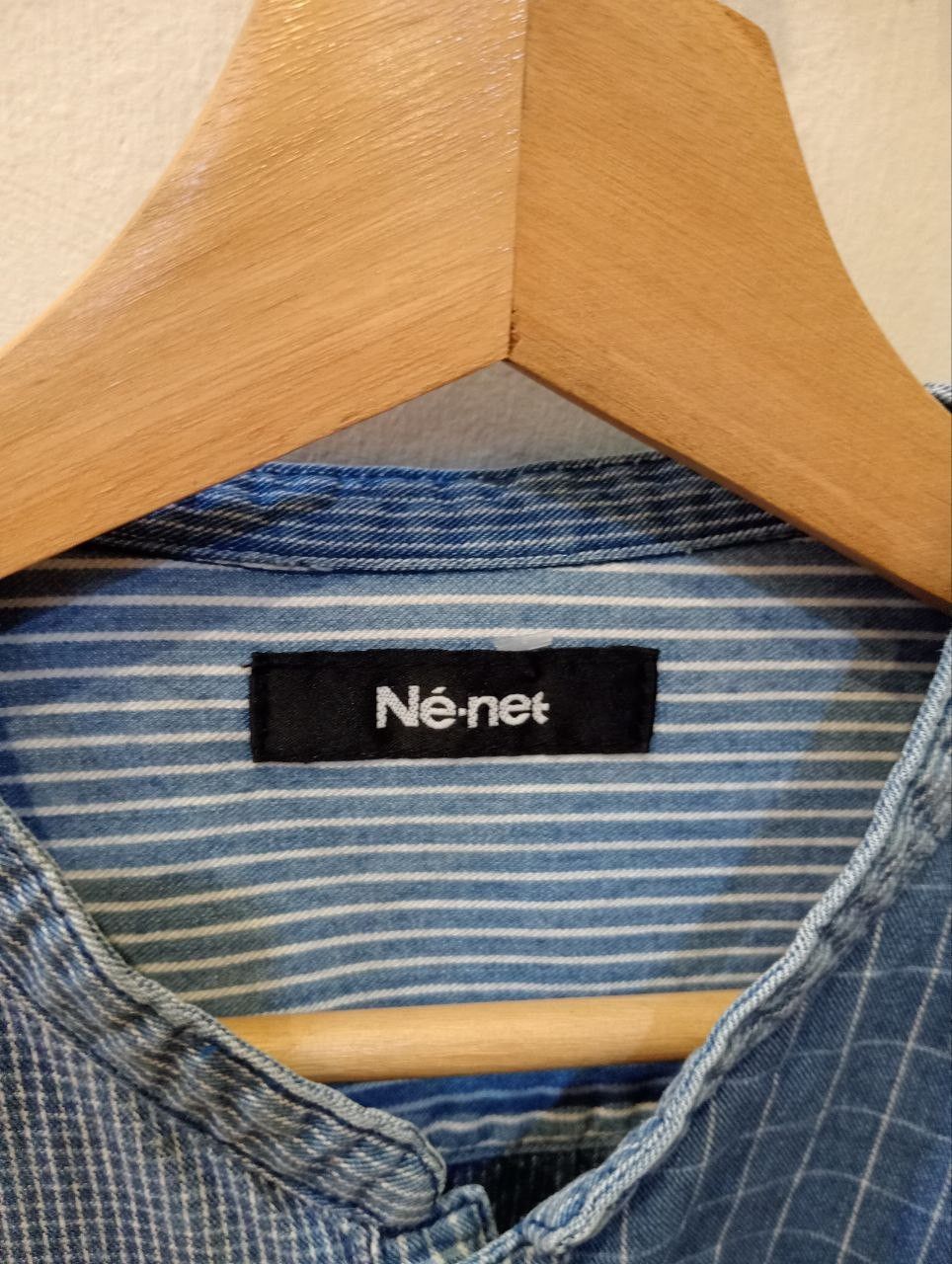 Issey Miyake NE-NET ISSEY MIYAKE PATCHWORK DENIM SHIRT Size US L / EU 52-54 / 3 - 5 Thumbnail