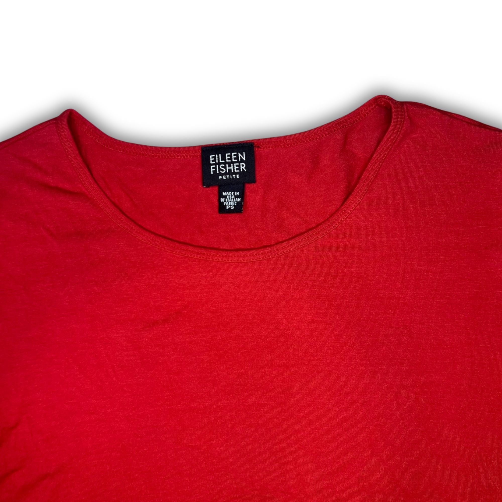 Eileen Fisher Eileen Fisher Red Tencel Crewneck Long Sleeve T-Shirt Womens Size S / US 4 / IT 40 - 3 Thumbnail