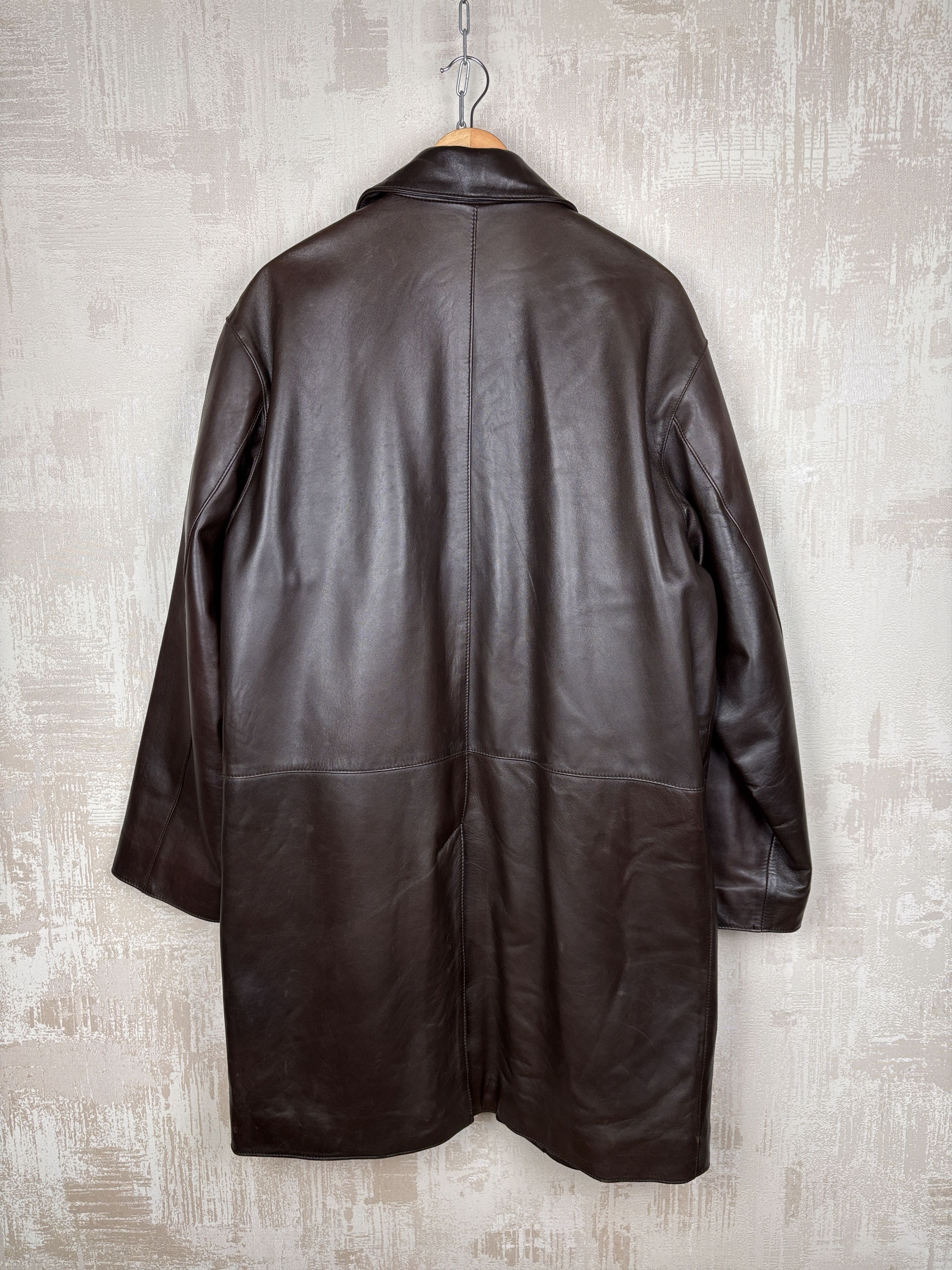 Strellson Strellson Vintage Leather Long Coat Jacket Size 50 Size US L / EU 52-54 / 3 - 16 Thumbnail
