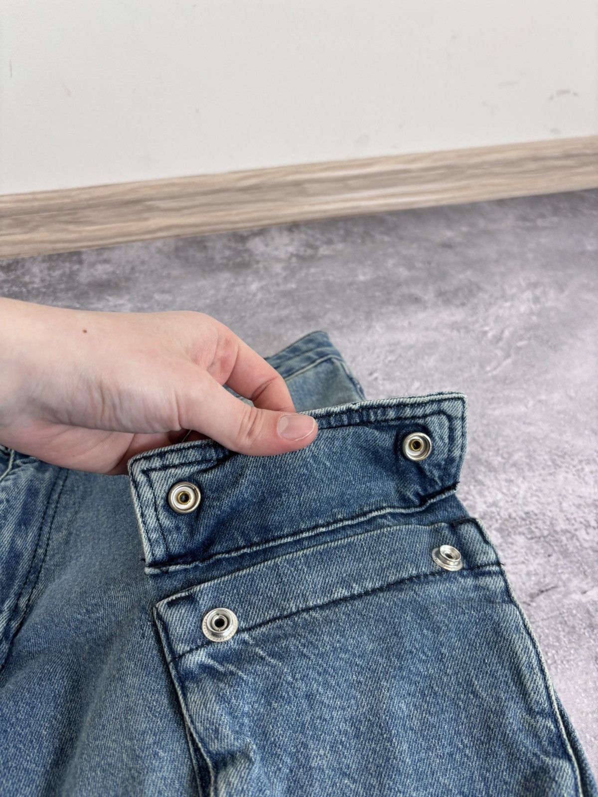 LFDY LFDY Live Fast Die Young Blue Multipocket Baggy Cargo Jeans Size US 34 / EU 50 - 7 Thumbnail