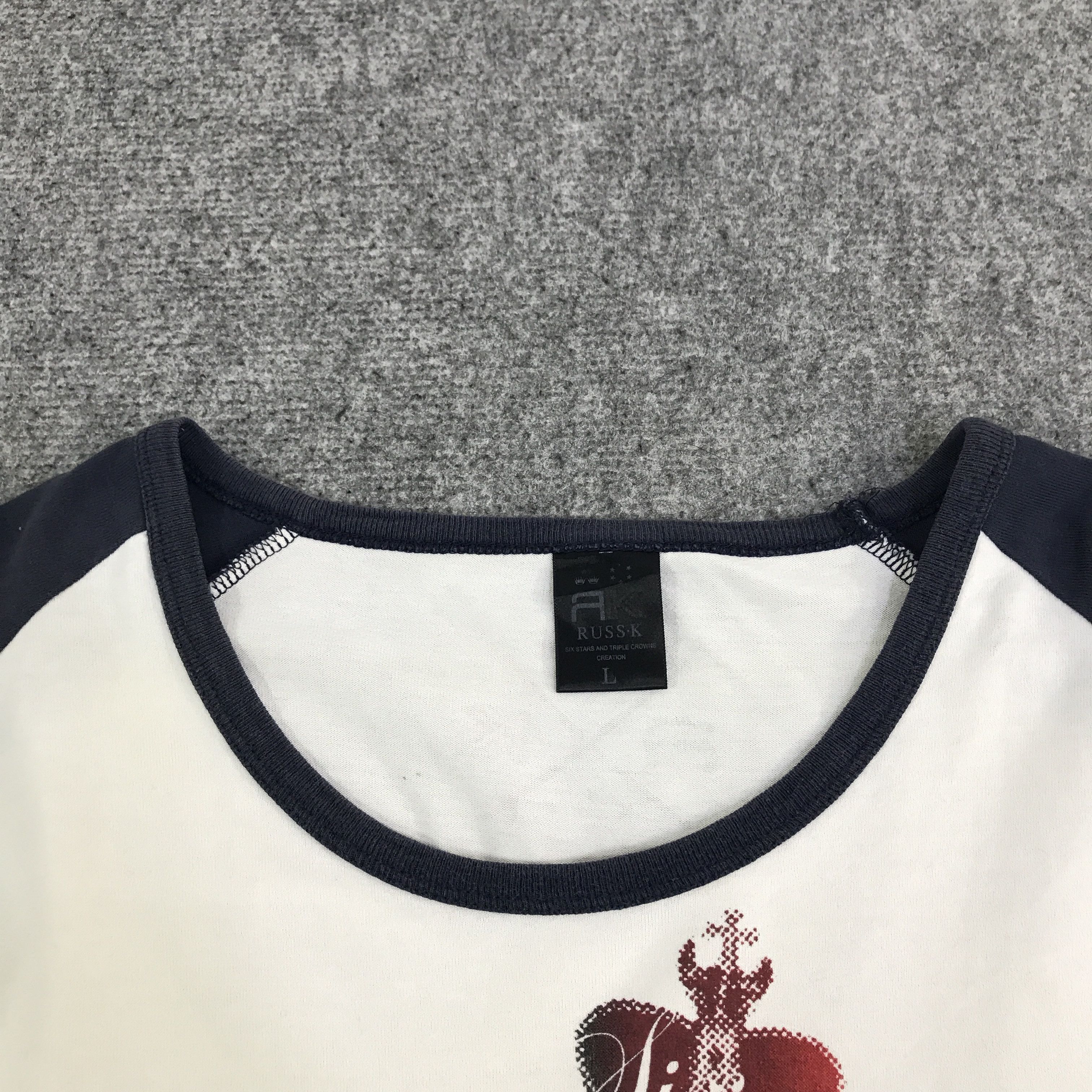 Japanese Brand russ-k triple sexy design crowns t-shirt K117B6 Size US L / EU 52-54 / 3 - 5 Thumbnail