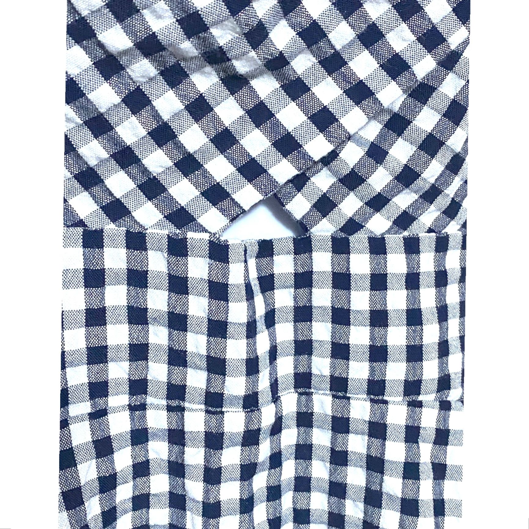 Loft LOFT Gingham Check Blue Cowl Neck Mini Dress 10 Casual Coastal Nautical Sleeveless A-Line Women's Size L / US 10 / IT 46 - 3 Thumbnail