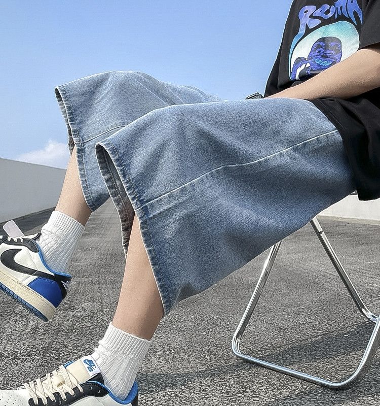 Japanese Brand × Jean Loose straight leg wide leg denim shorts Size US 32 / EU 48 - 2 Thumbnail