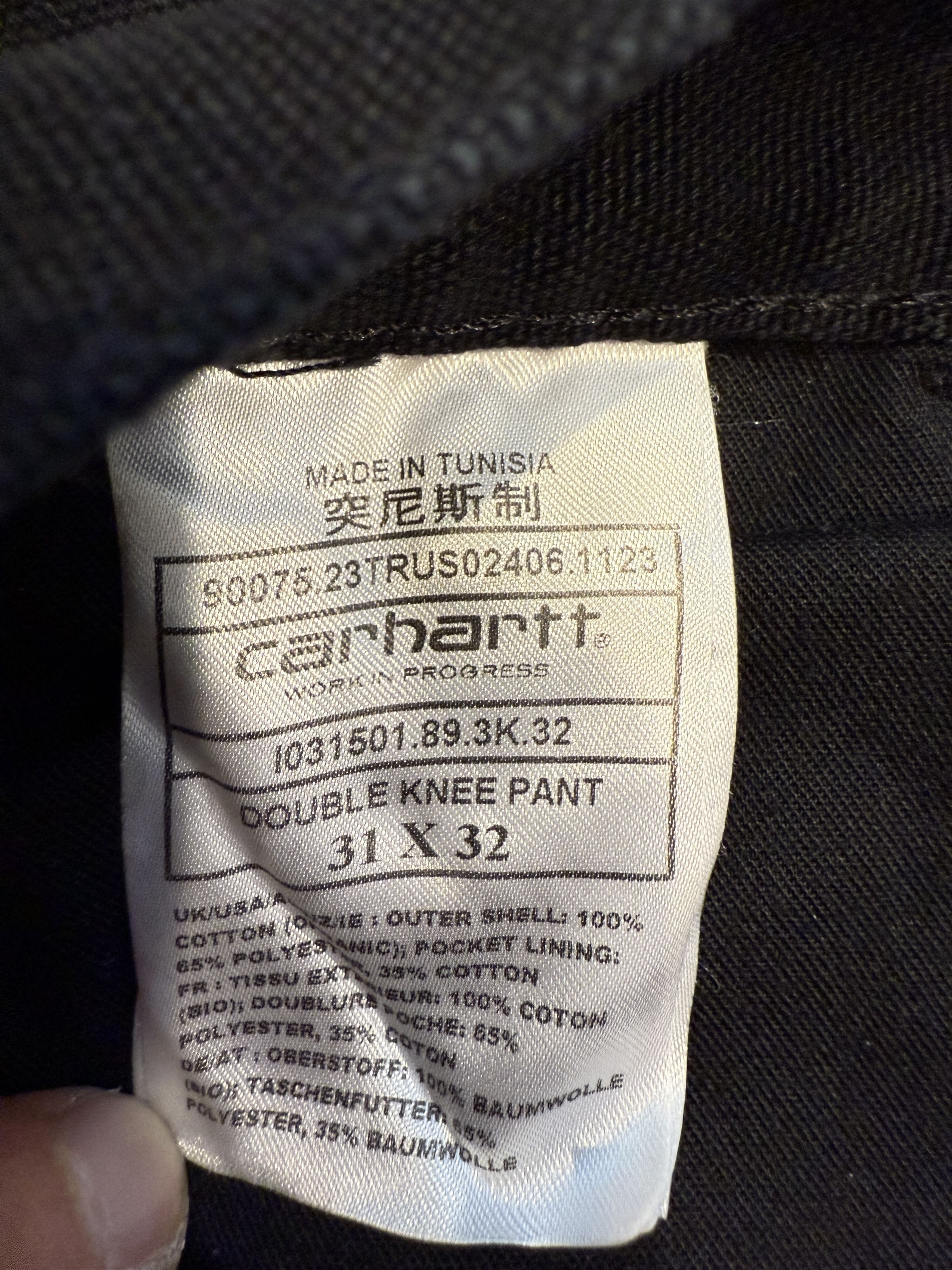 Carhartt Wip Double Knee Pant Black (aged canvas) 'Dearborn' Canvas Size US 31 - 6 Thumbnail