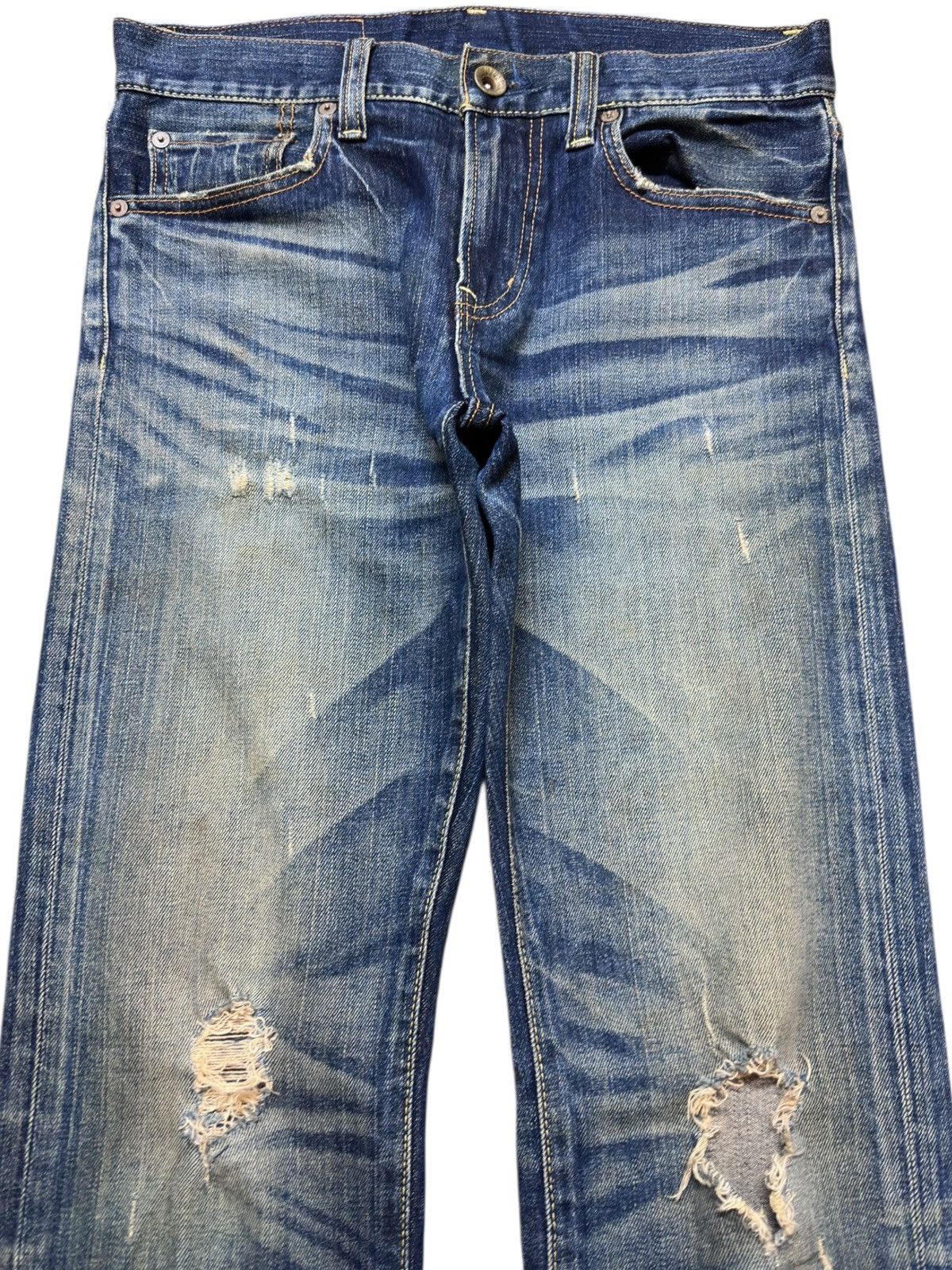 Uniqlo Vintage Uniqlo S-001 Long Leg Mudwash Distressed Denim Size US 31 - 2 Thumbnail