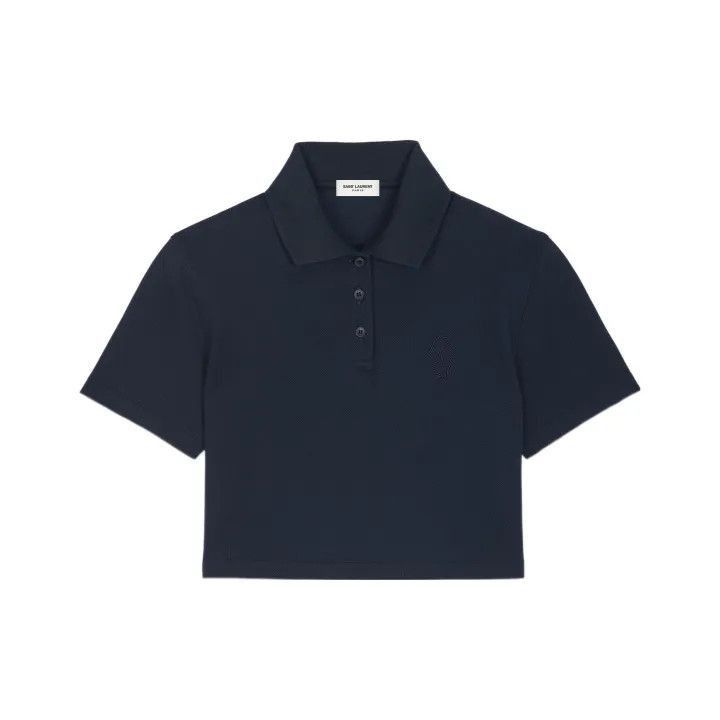 Saint Laurent Paris Saint Laurent Cropped Short Sleeve Polo -2507 Size M / US 6-8 / IT 42-44 - 1 Thumbnail