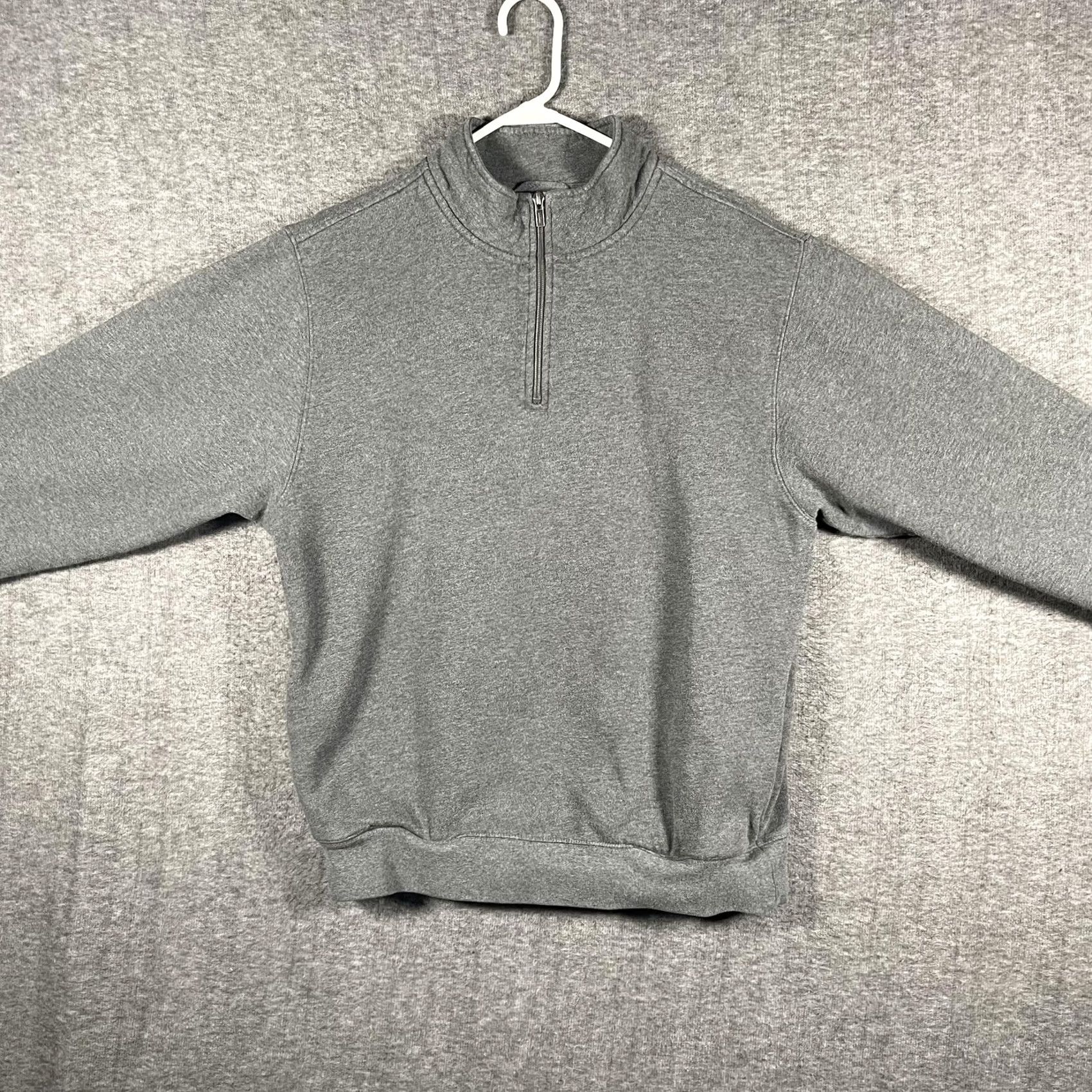 Vintage L.L. Bean Sweatshirt Mens M Gray 1/4 Zip Mock Neck Fleece Pullover Tagless Knit Rib-knit Cuffs Classic Fit Size US M / EU 48-50 / 2 - 3 Thumbnail