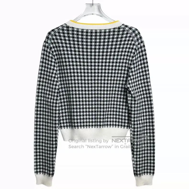 Miu Miu Miu Miu 38 Black and white checkerboard knit cardigan Size M / US 6-8 / IT 42-44 - 3 Thumbnail