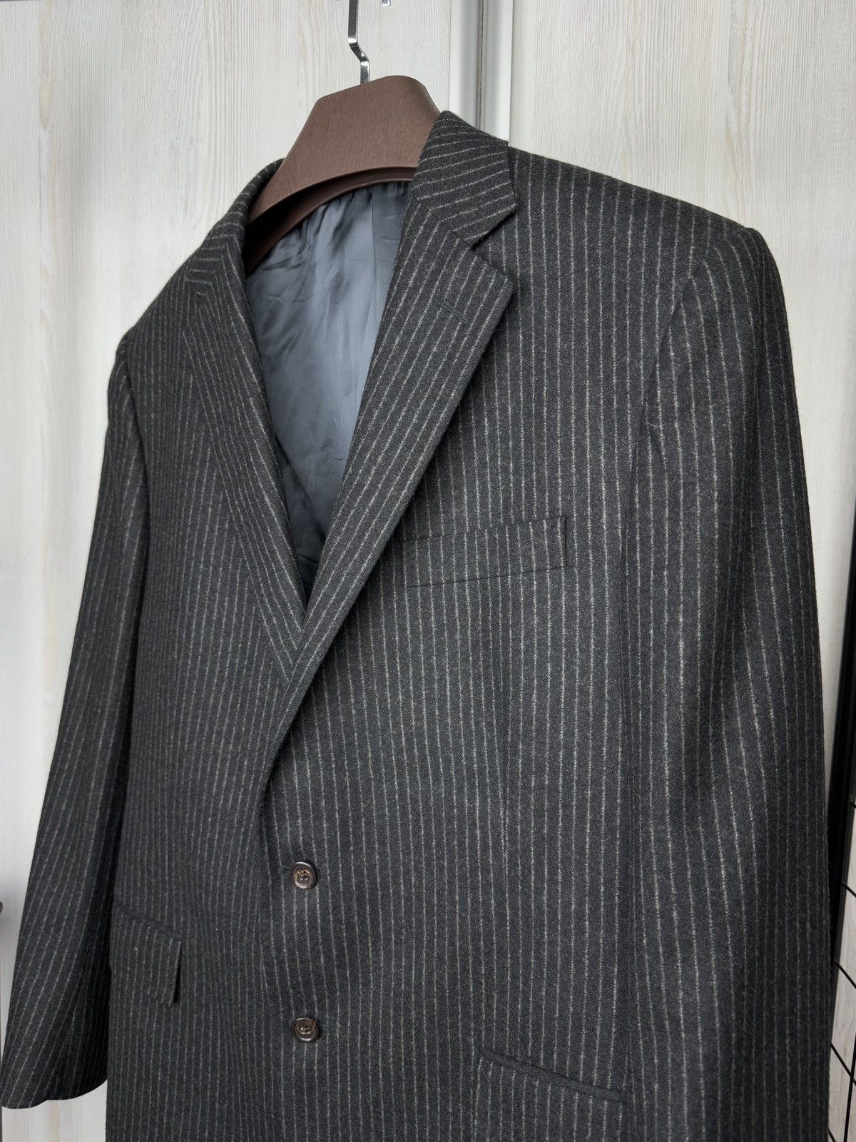 Polo Ralph Lauren POLO Ralph Lauren Gregory Wool Pinstripe Suit Dark Grey 42R Size 42R - 20 Thumbnail