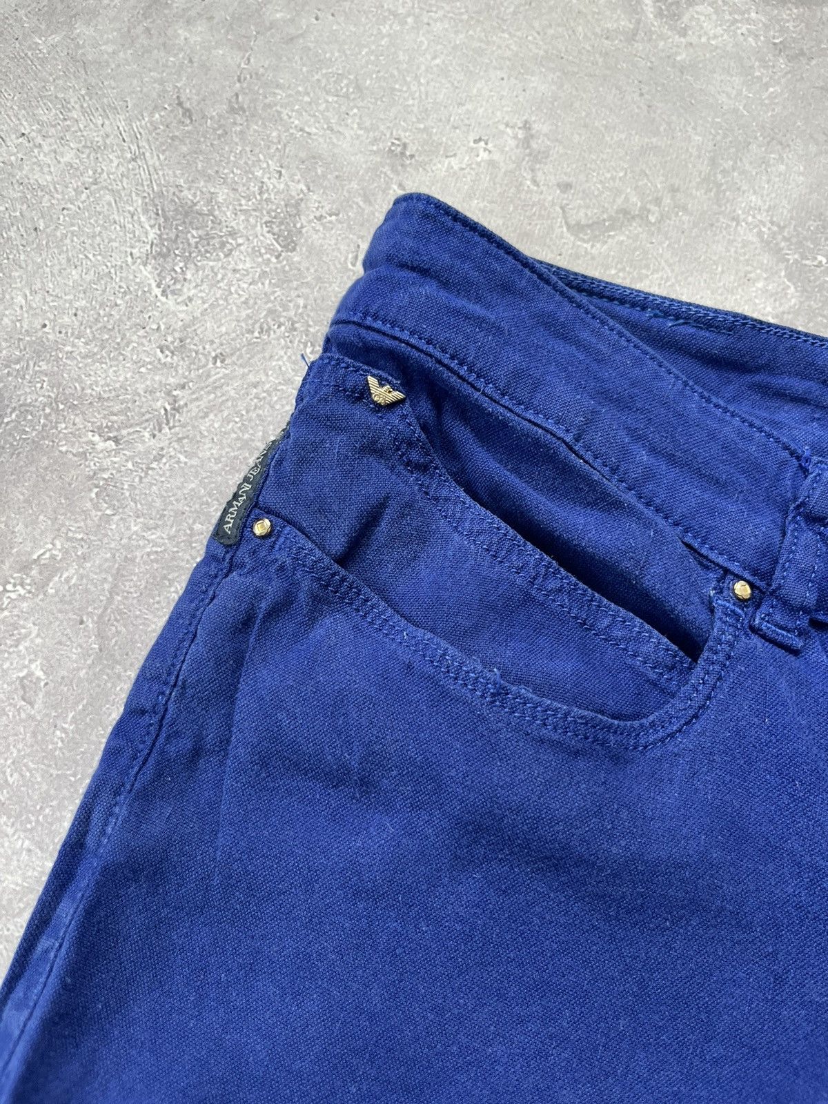 Giorgio Armani Armani Jeans Linen Lino-flex Pants Blue Size 32 Size 32" / US 10 / IT 46 - 5 Thumbnail