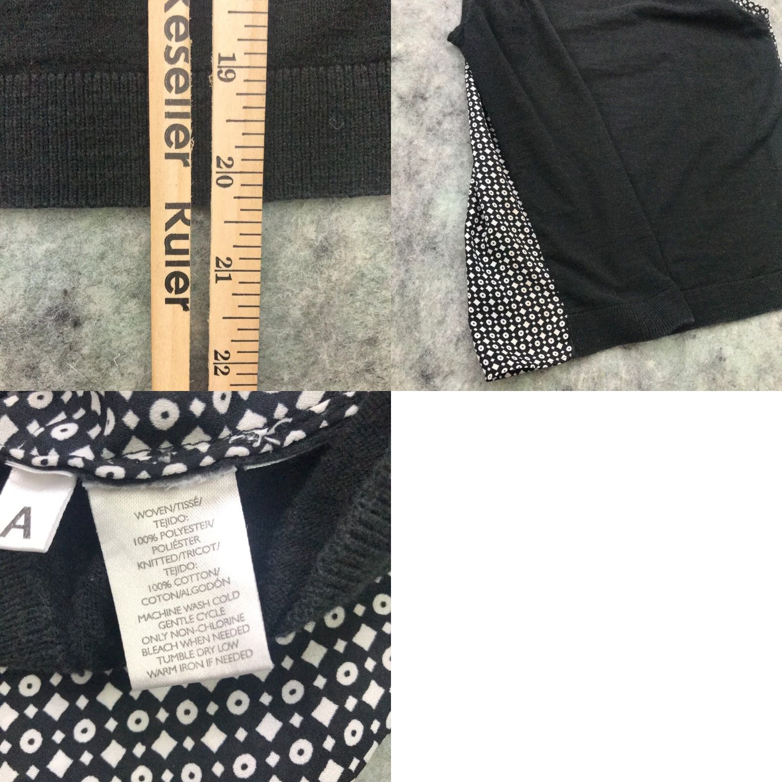 Ann Taylor VINTAGE Ann Taylor Loft Womens Shirt Top XS Black & White Sleeveless Blouse Size XS / US 0-2 / IT 36-38 - 8 Thumbnail