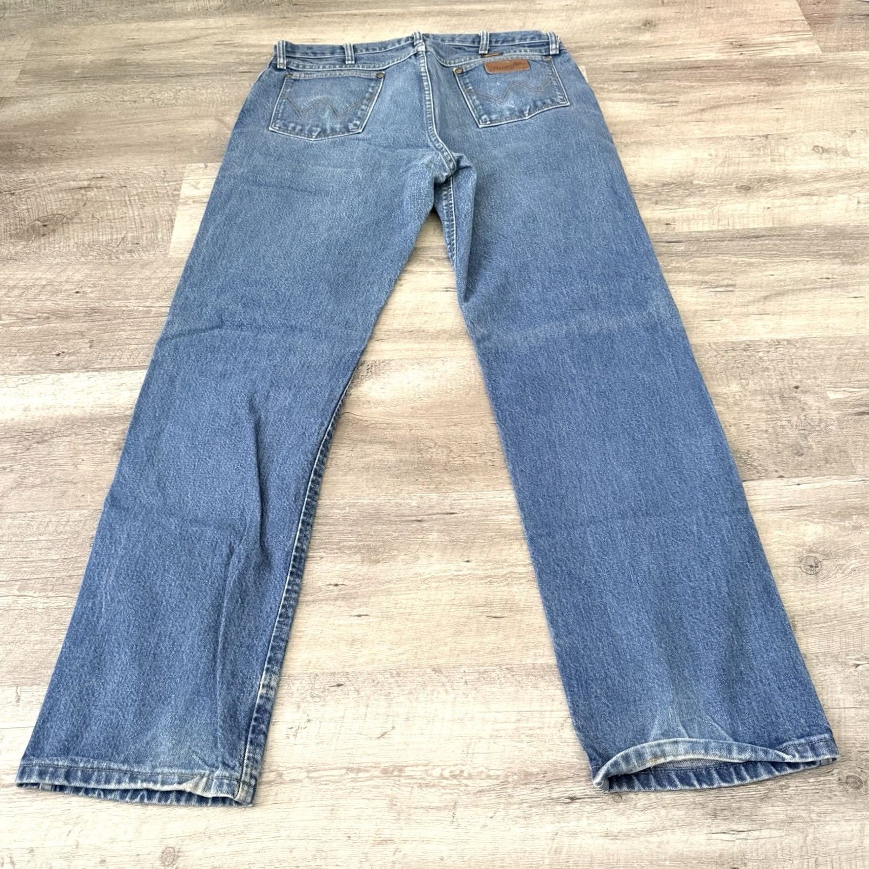 Wrangler Wrangler Jeans 47MWZPW Regular Denim 35x32 Blue Western Cowboy Workwear Mens Straight 5-Pocket Logo Size US 35 - 5 Thumbnail