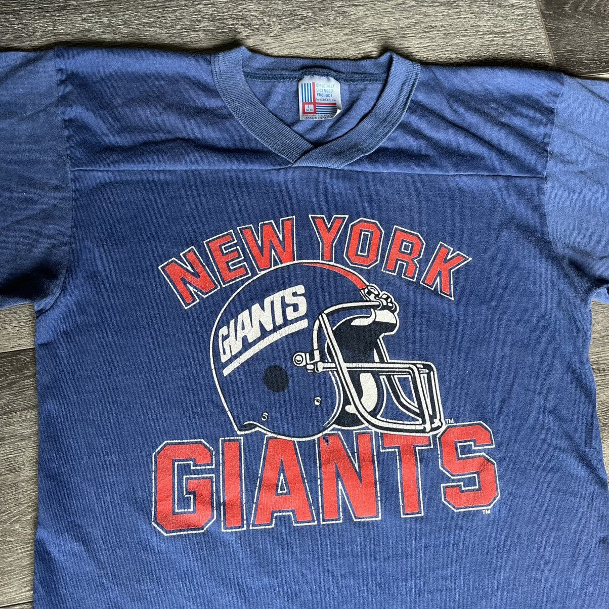 NFL Vintage 1980s NFL NY New York Giants Helmet Garan Jersey Tee Size L / US 10 / IT 46 - 3 Thumbnail