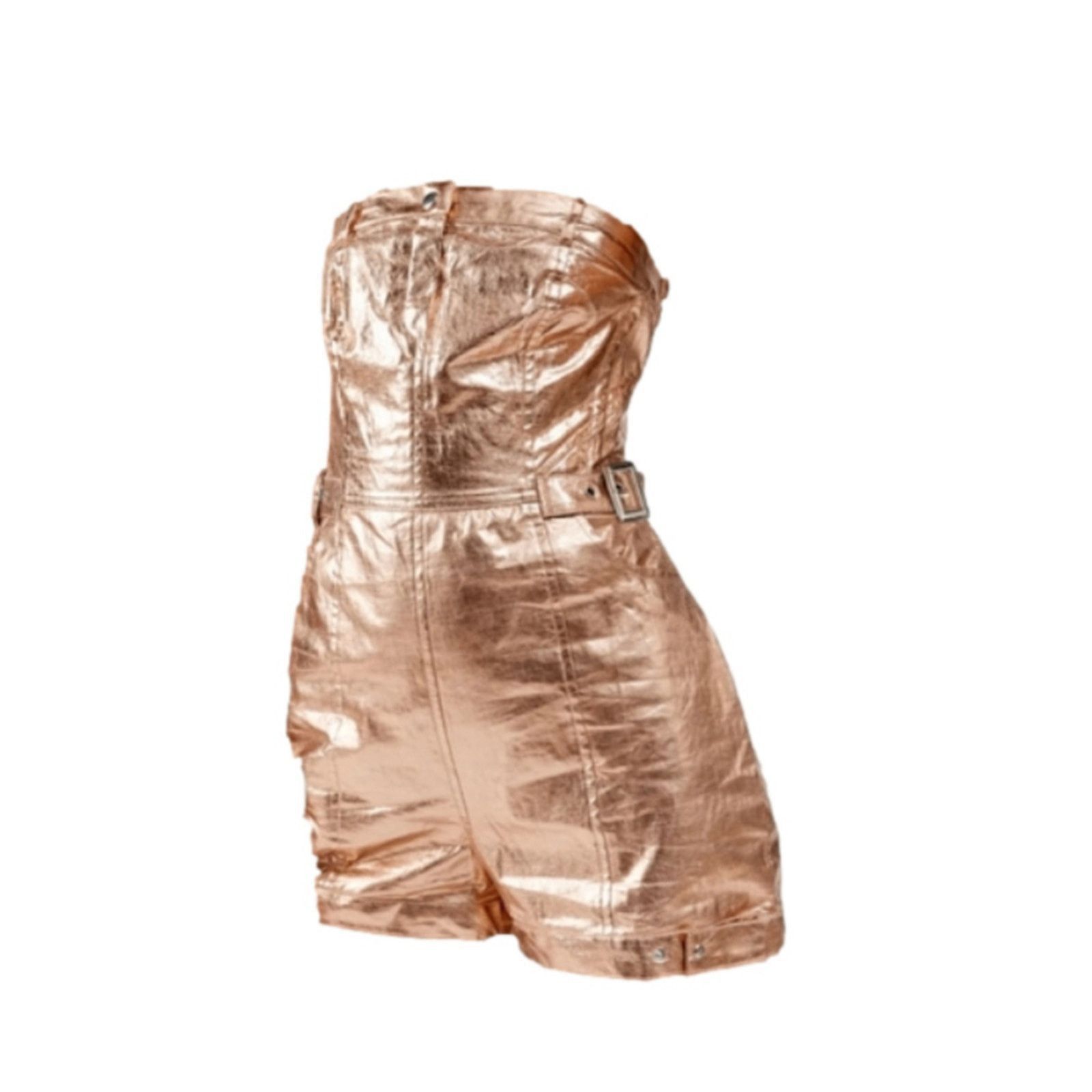 Urban Outfitters Urban Outfitters Metallic Gold Strapless Romper Small Size S / US 4 / IT 40 - 2 Thumbnail