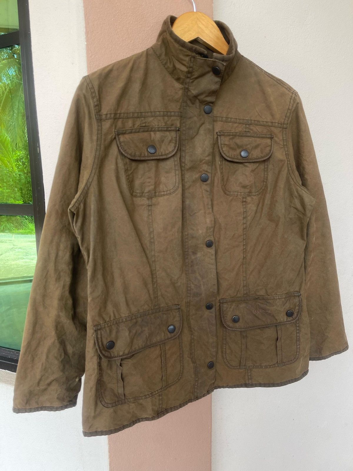 Barbour × Vintage Vintage Barbour Utility Waxed Jacket Size L / US 10 / IT 46 - 3 Thumbnail
