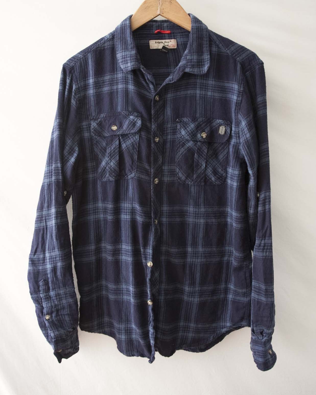 Triple 5 Soul Triple Five Soul Shirt Size S Flannel Blue Size US S / EU 44-46 / 1 - 1 Thumbnail