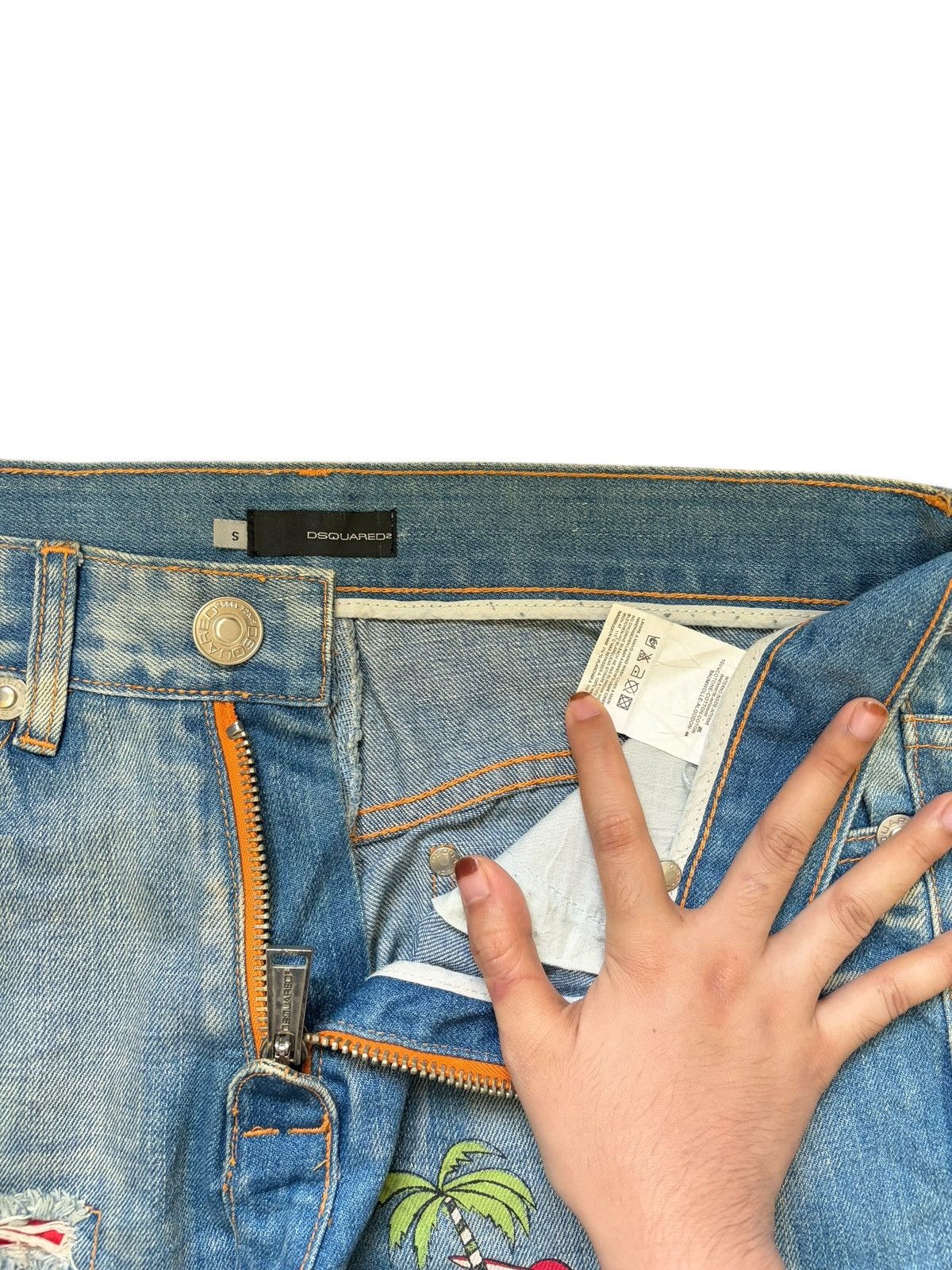 Dsquared2 Vintage Dsquared Limited Design Cargo Distress Loose Jeans Size 32" / US 10 / IT 46 - 4 Thumbnail