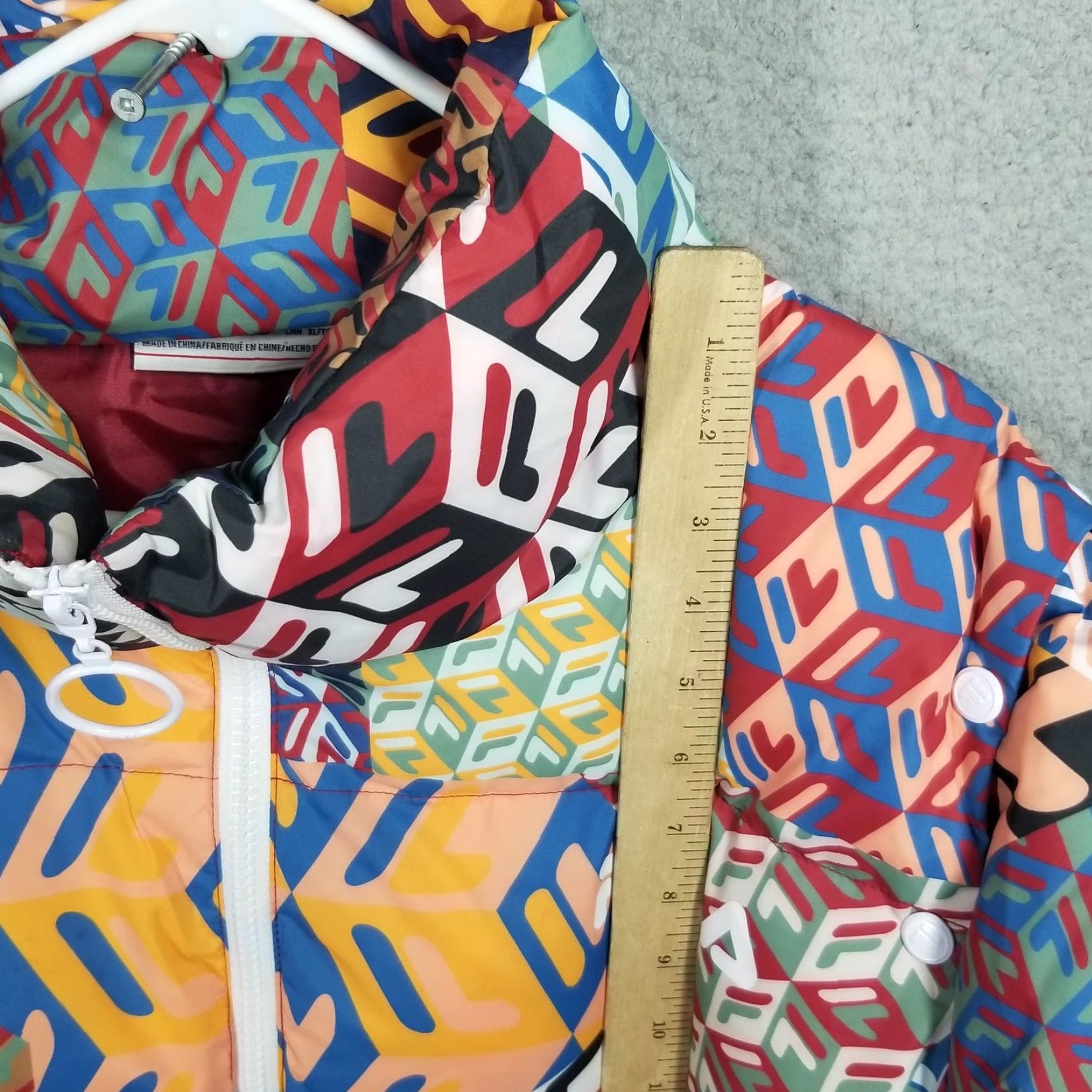 Fila FILA Mav Bomber Jacket Woman XL Puffer Coat AOP Print Convertible Ski Vest Size XL / US 12-14 / IT 48-50 - 4 Thumbnail