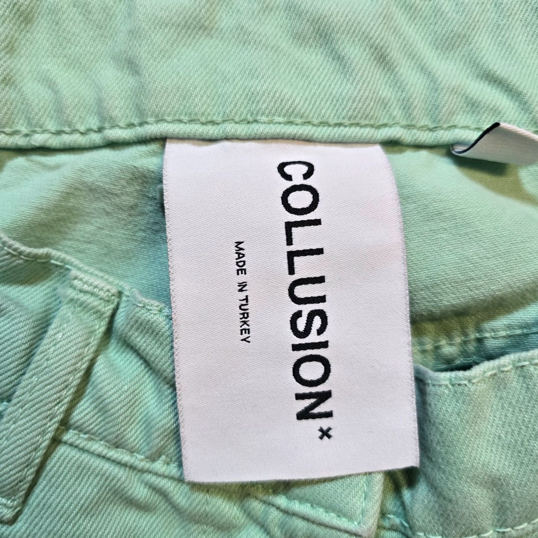Vintage COLLUSION Jeans Womens 28 Green Baggy Straight Denim Casual Y2K Classic Baggy Straight Leg Regular Rise High Cotton Denim 32 In Inseam Womens Size 28" / US 6 / IT 42 - 4 Thumbnail